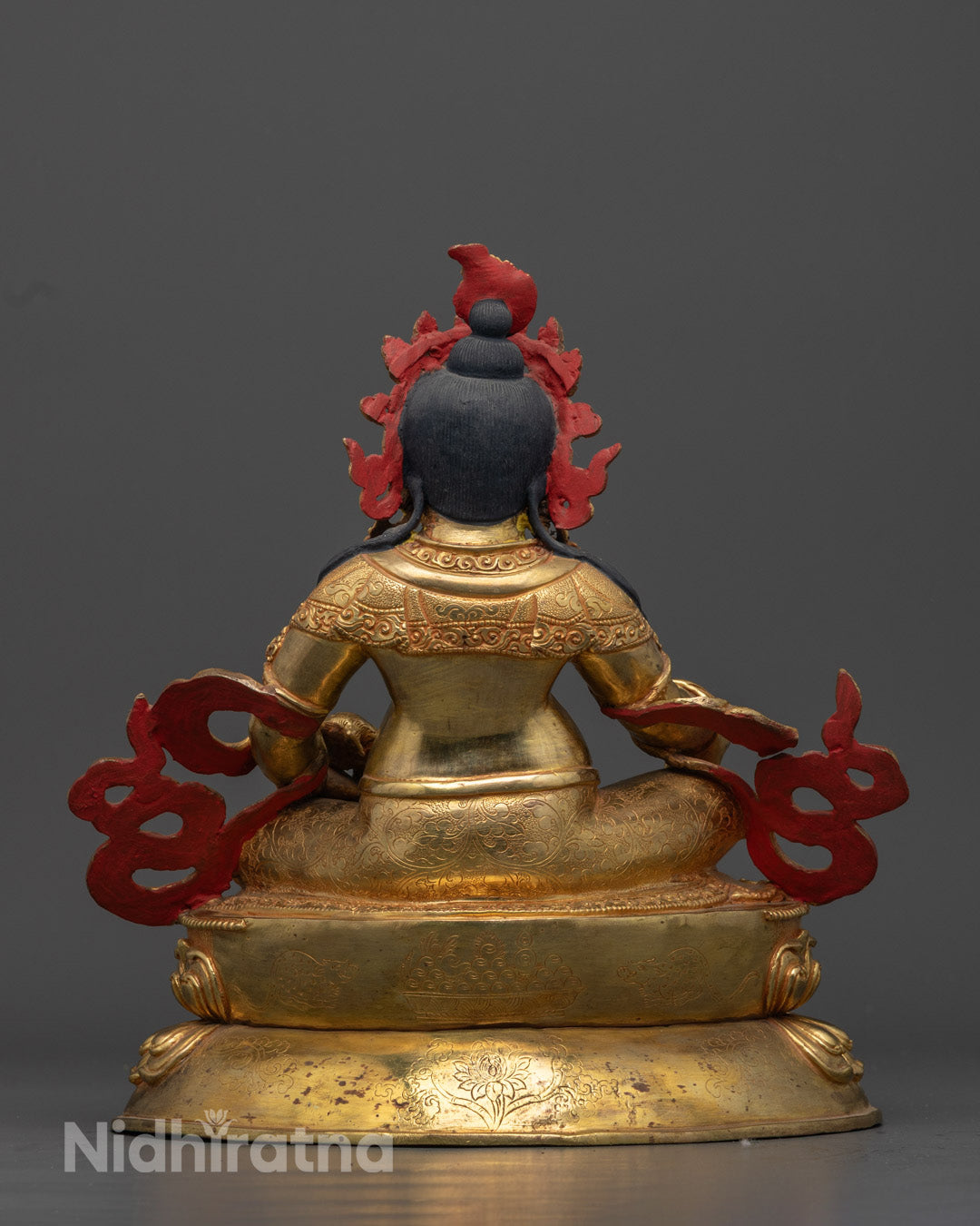 Yellow Dzambhala Mantra Statue | Buddhist Semi-Wrathful Wealth Deity
