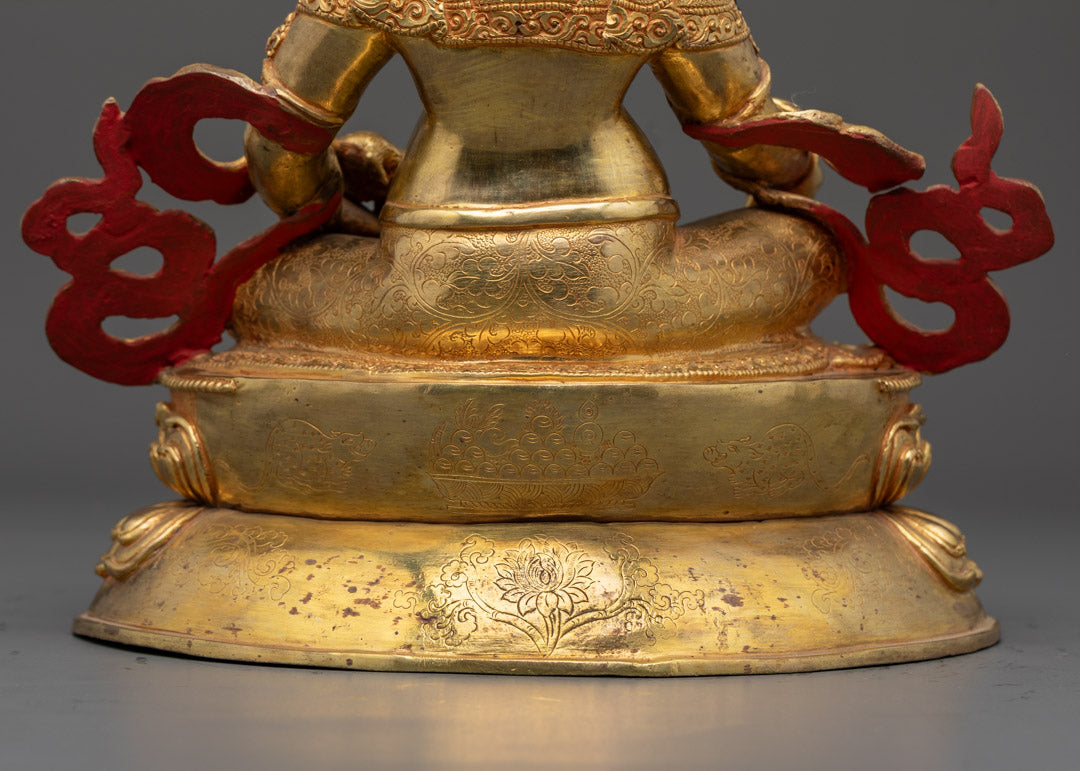 Yellow Dzambhala Mantra Statue | Buddhist Semi-Wrathful Wealth Deity