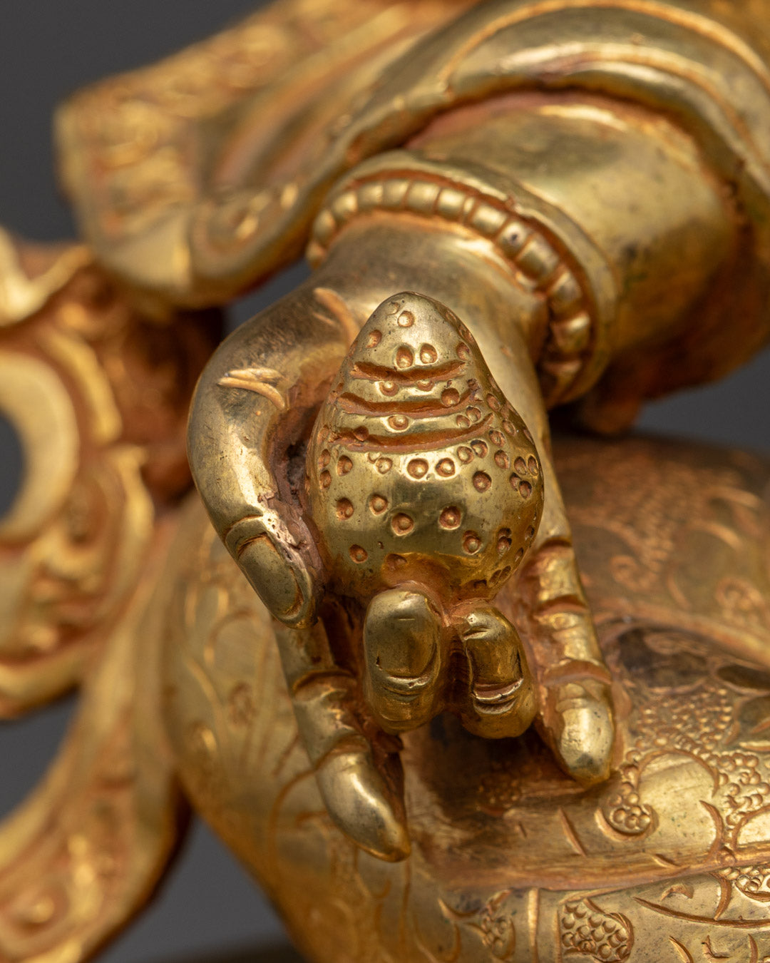 Yellow Dzambhala Mantra Statue | Buddhist Semi-Wrathful Wealth Deity