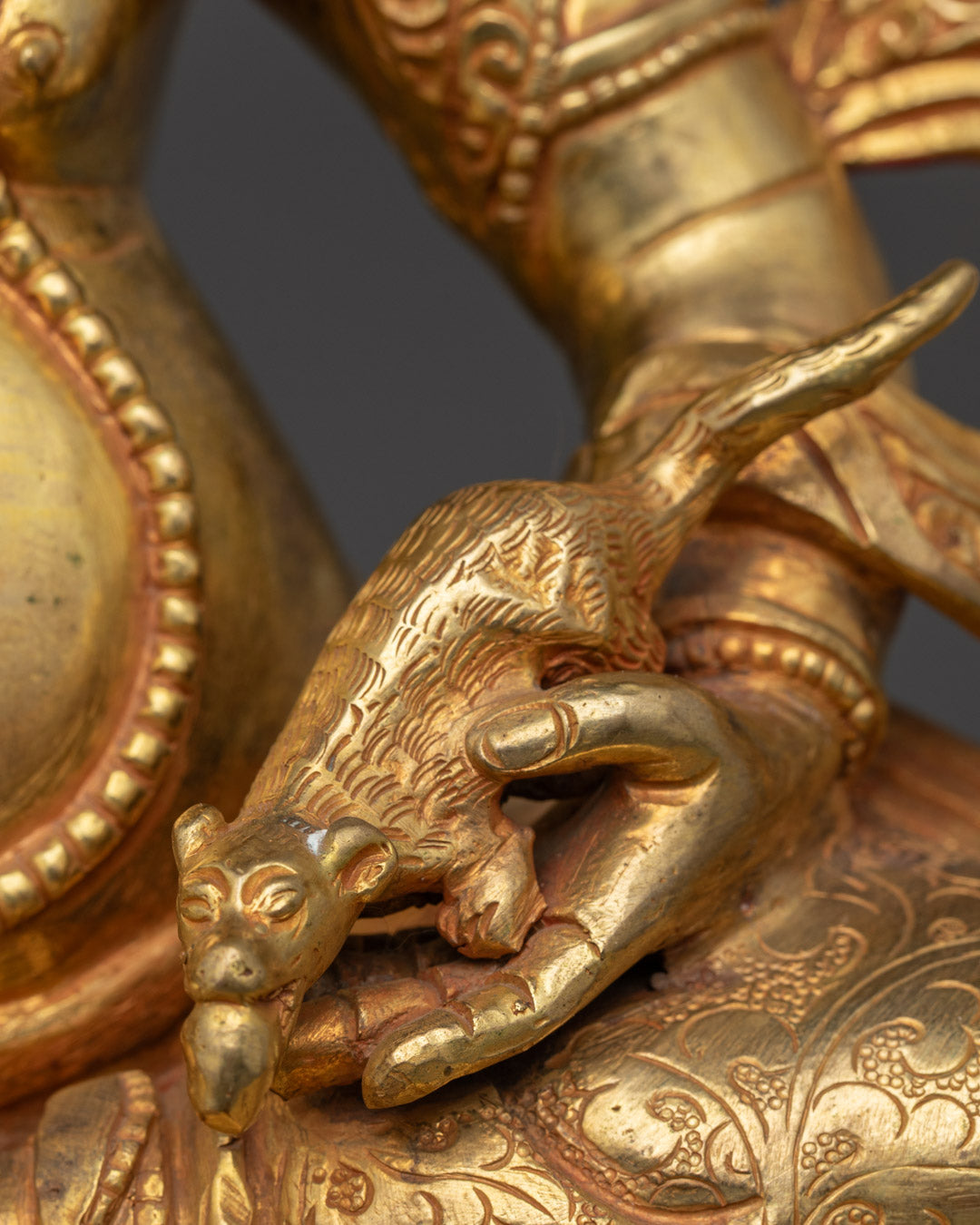 Yellow Dzambhala Mantra Statue | Buddhist Semi-Wrathful Wealth Deity