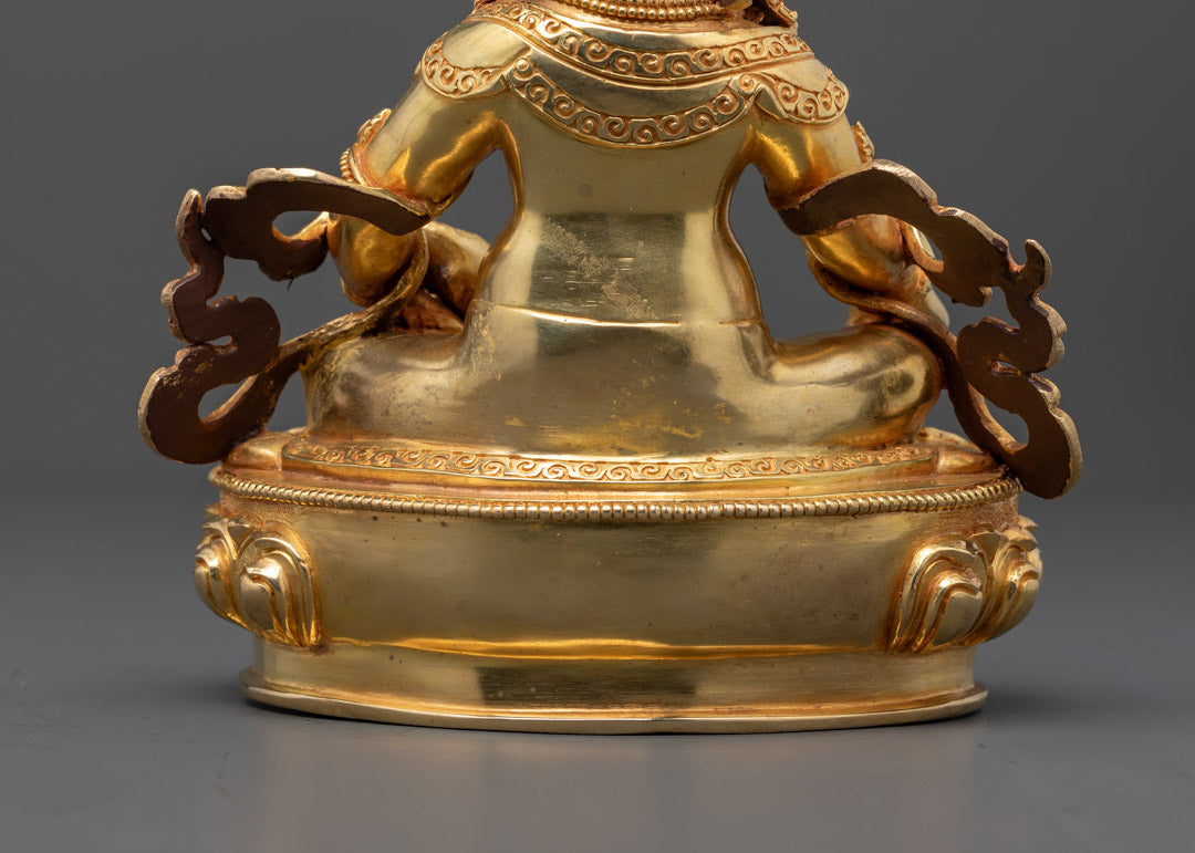 Gold-Gilded Dzambhala Statue | Handmade Buddhist Wealth Deity
