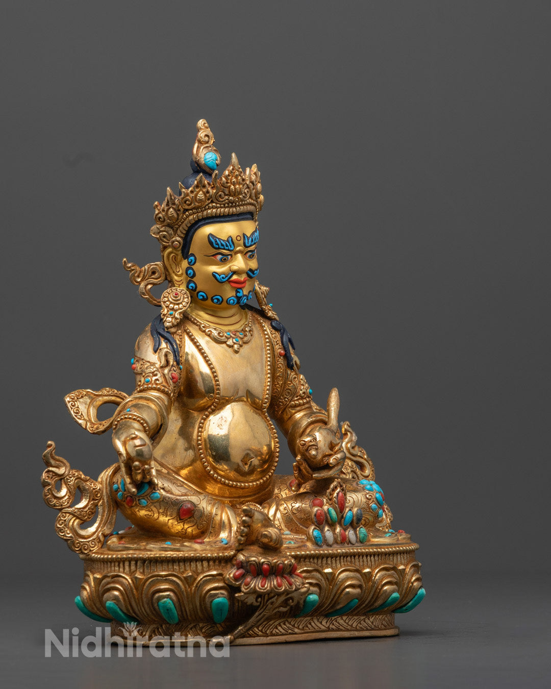 Nepalese Dzambhala Statue | Gold-Gilded for Good Fortune