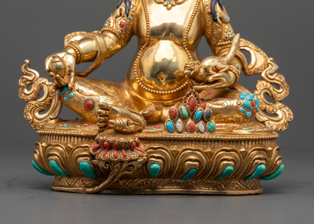 Nepalese Dzambhala Statue | Gold-Gilded for Good Fortune
