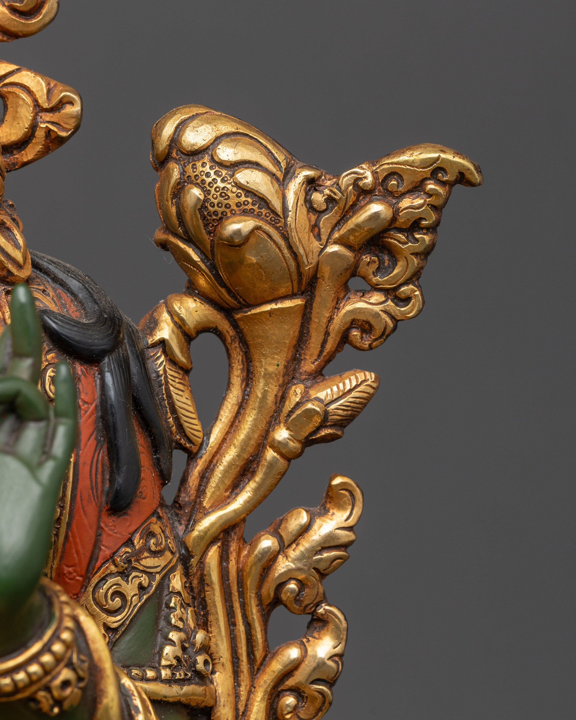 Vibrant Meditative Green Tara Sculpture | Meditation and Spiritual Decor