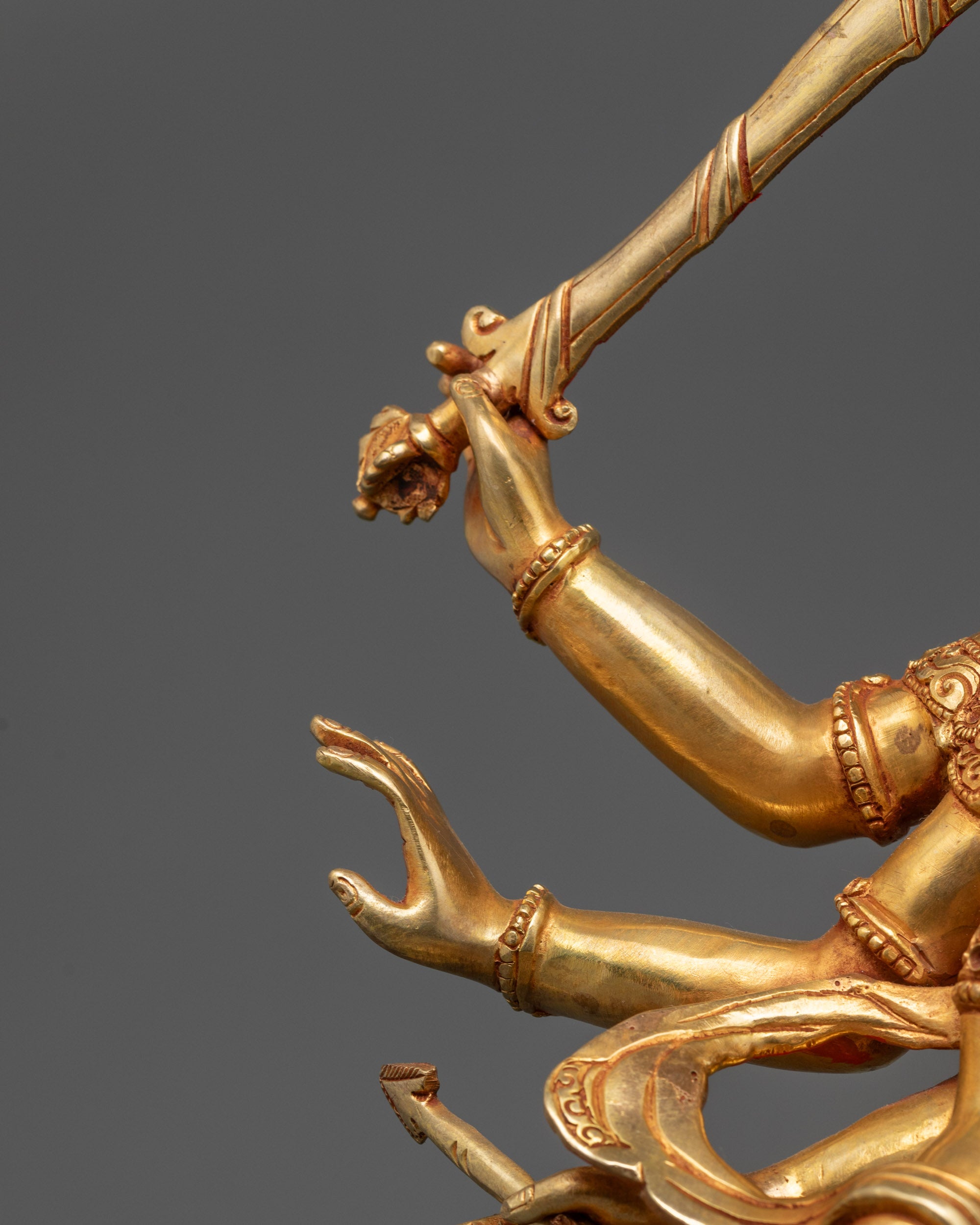 Exquisite Maha Manjushri Statue | Traditional Tibetan Buddhist Artwork