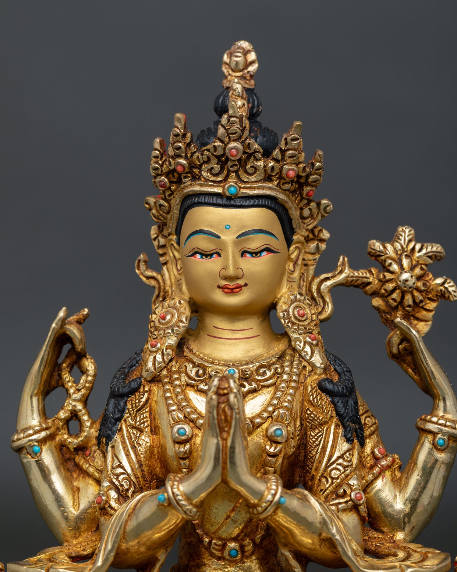 Four Armed Chenrezig Statue | Sacred Avalokiteshvara Buddhist Deity