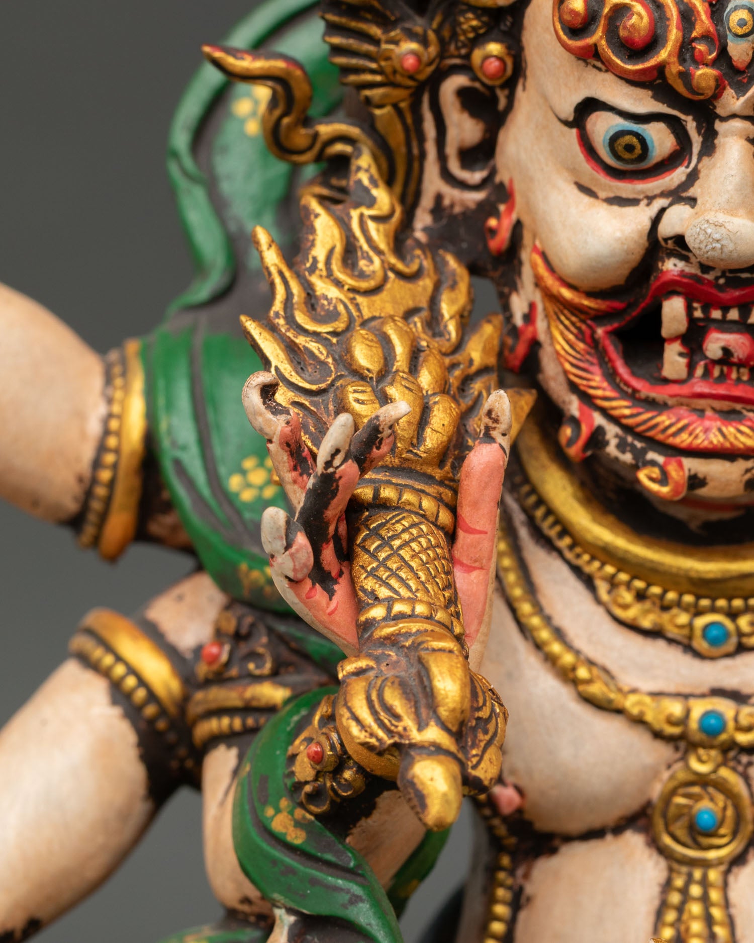 White Mahakala | Handmade Nepalese Statue for Spiritual Power