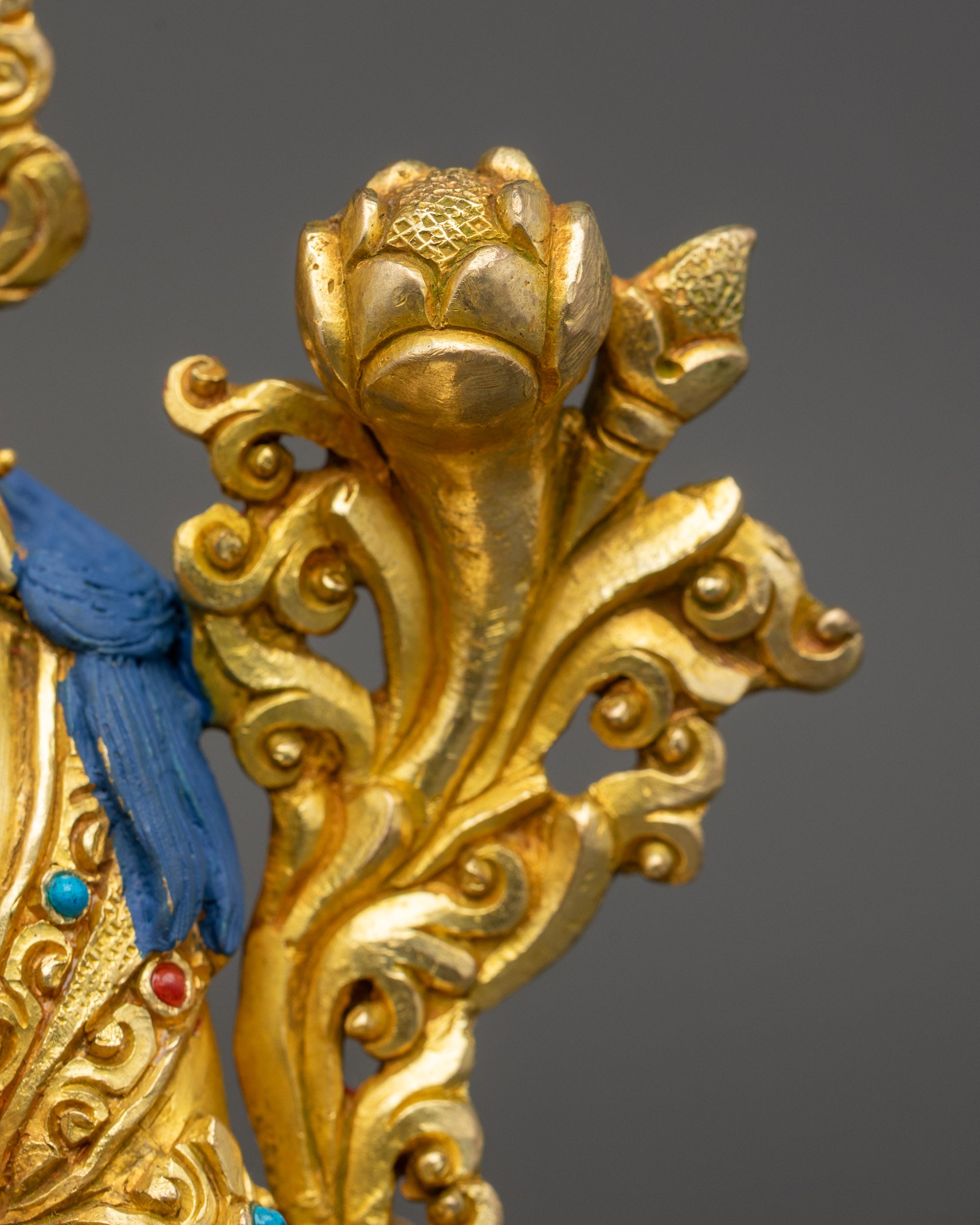 Green Tara Figurine | Himalayan Gold Fire-Gilded Meditation Idol