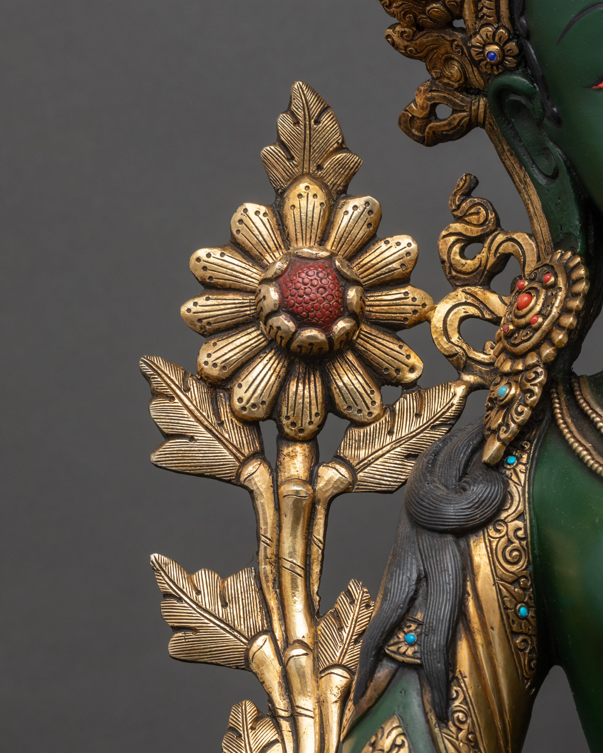 Savior Mother Green Tara Statue | Hand-painted Goddess of Compassion