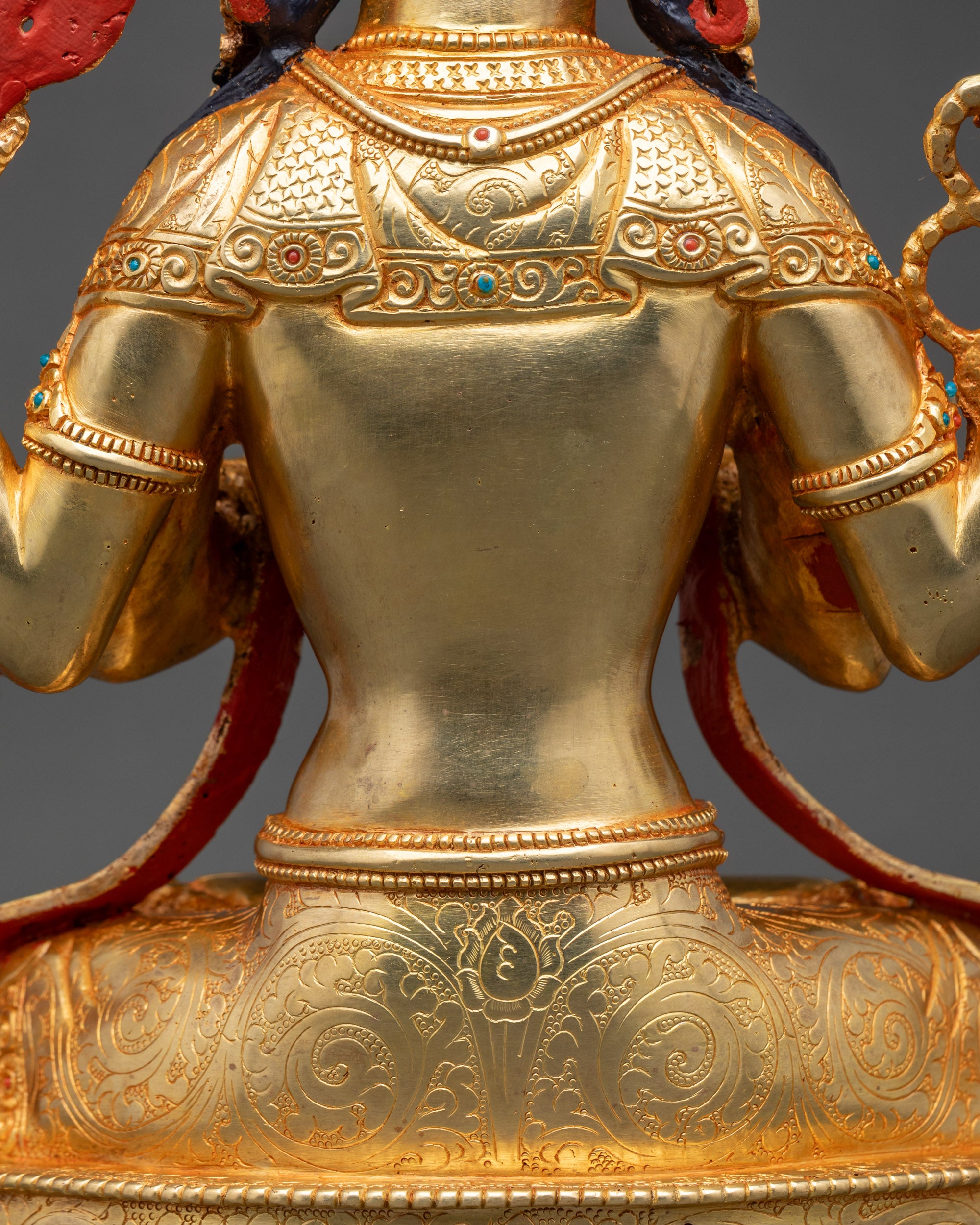 24K Gold Chenrezig Statue for Spiritual Home Decor