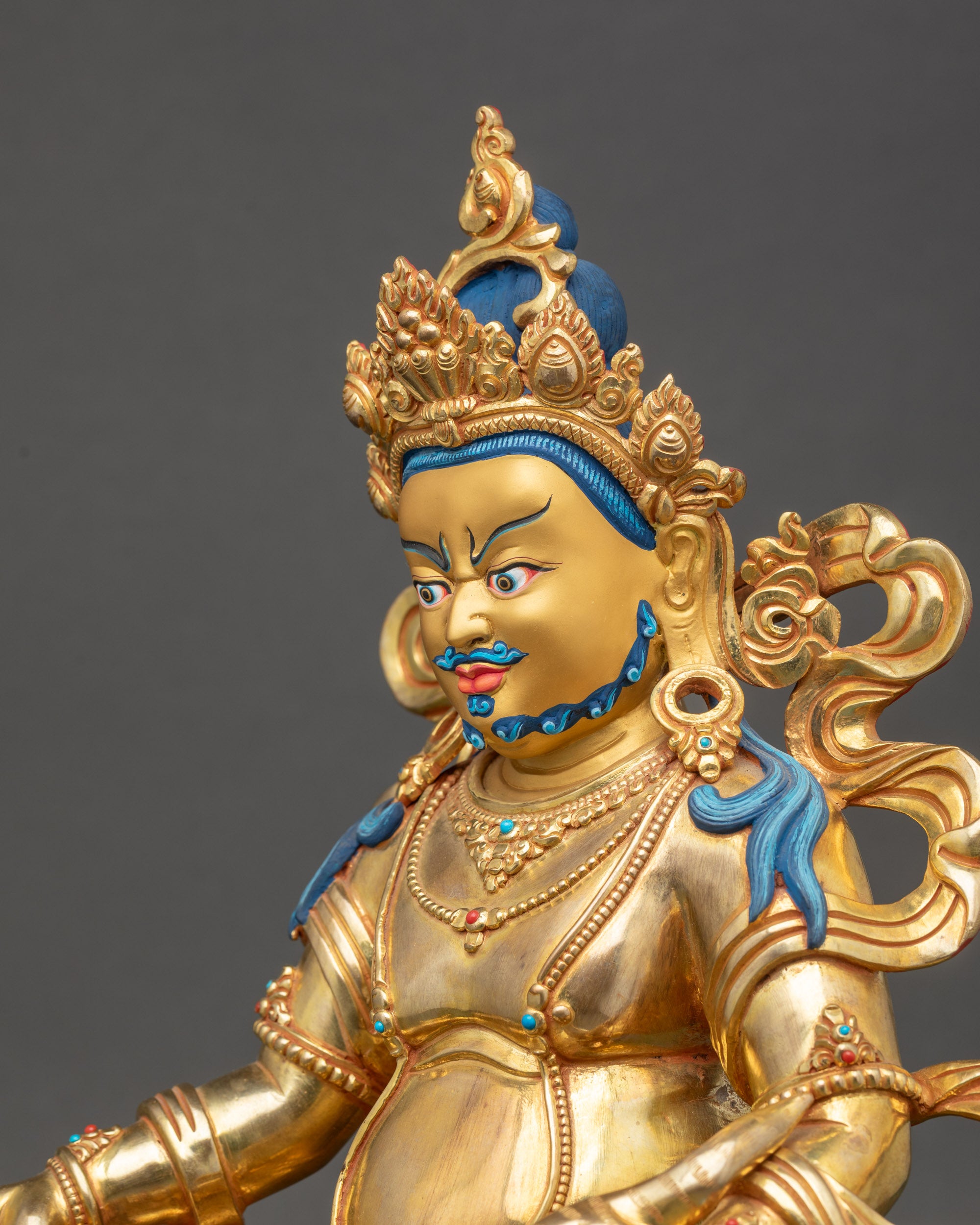Dzambhala Ritual Statue | 24K Gold Fire-Gilded Nepalese Buddhist Art