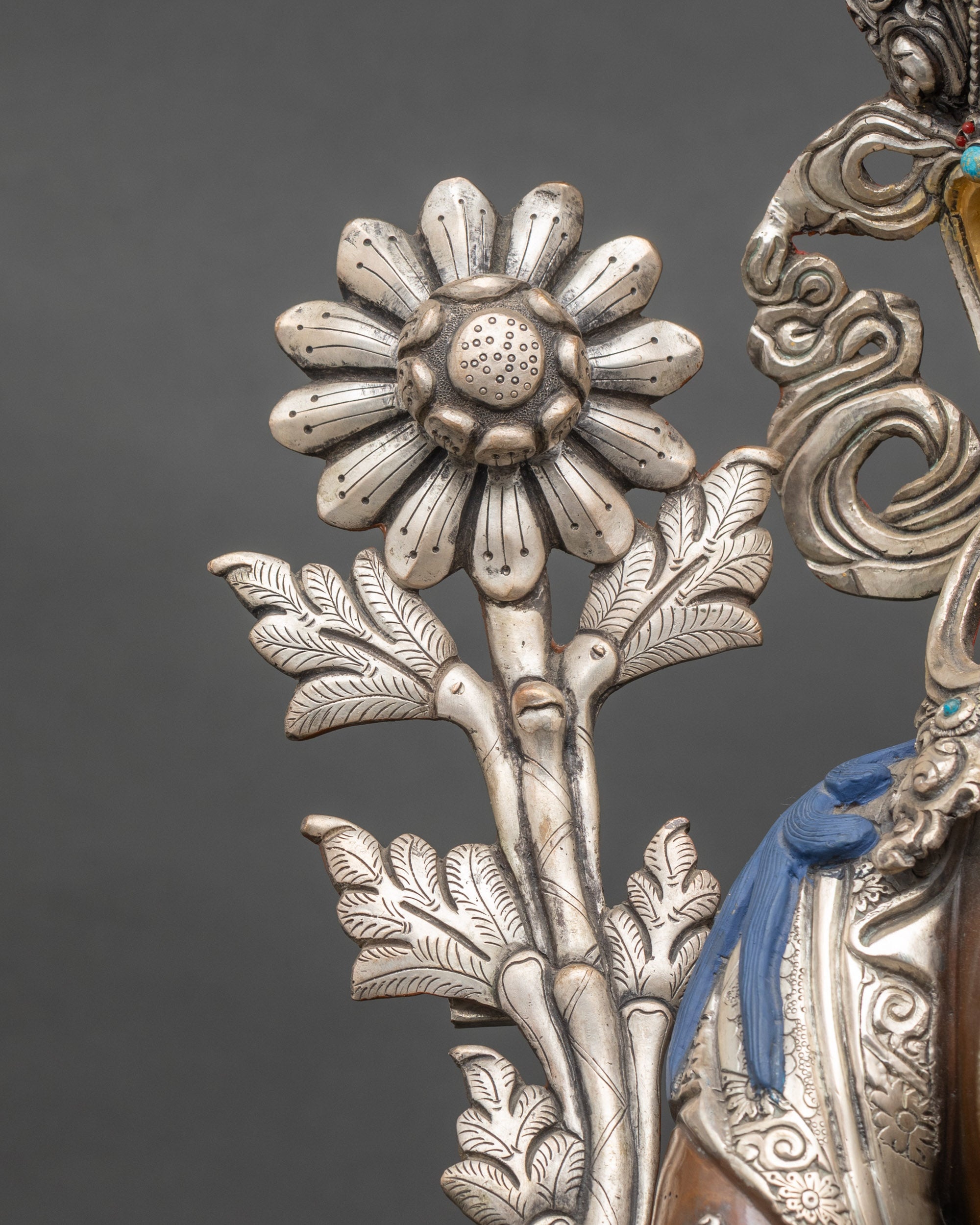 White Tara Statue | Handcrafted Oxidized Copper Sculpture