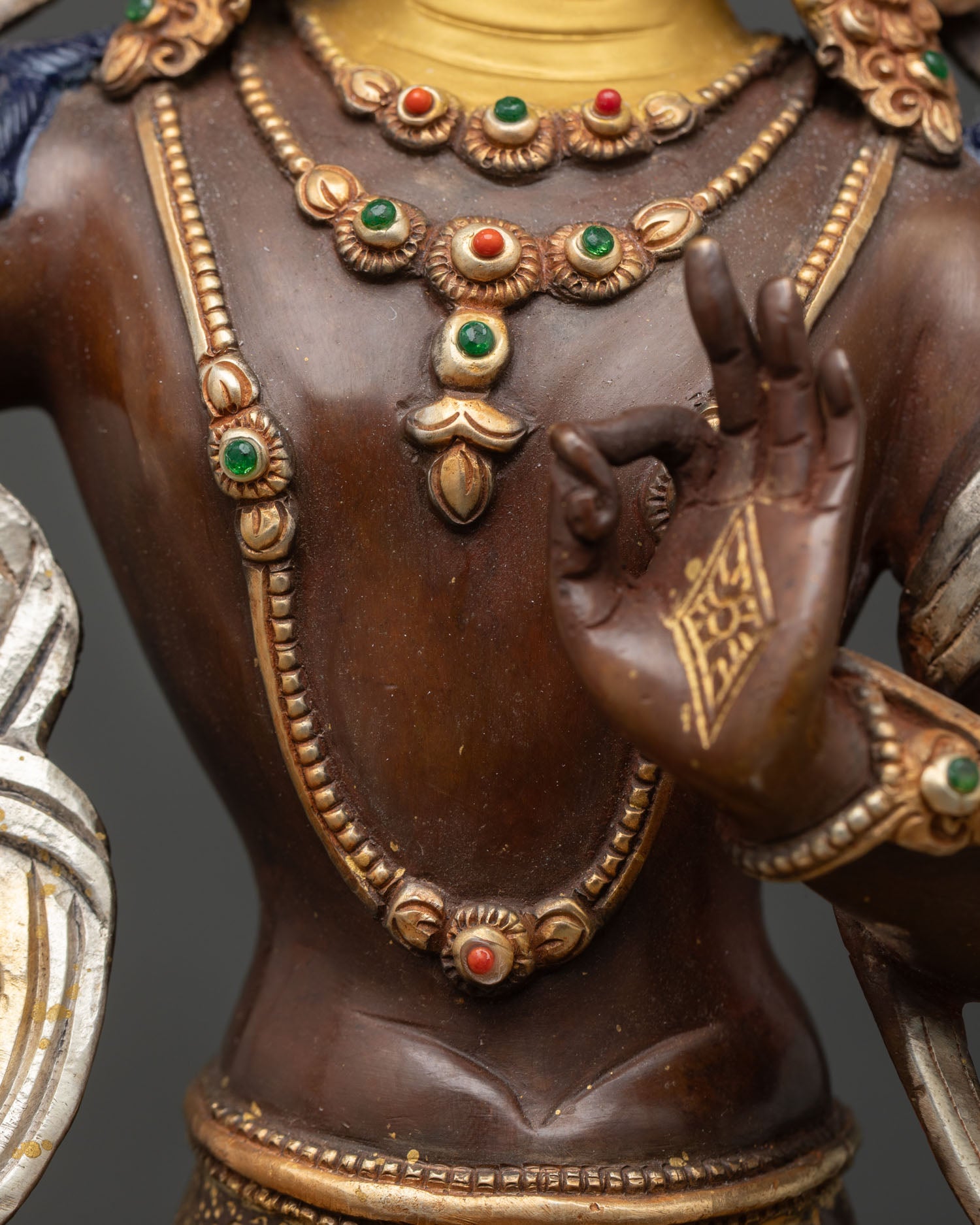 Oxidized Copper Manjushri Statue | Wisdom Deity Artwork