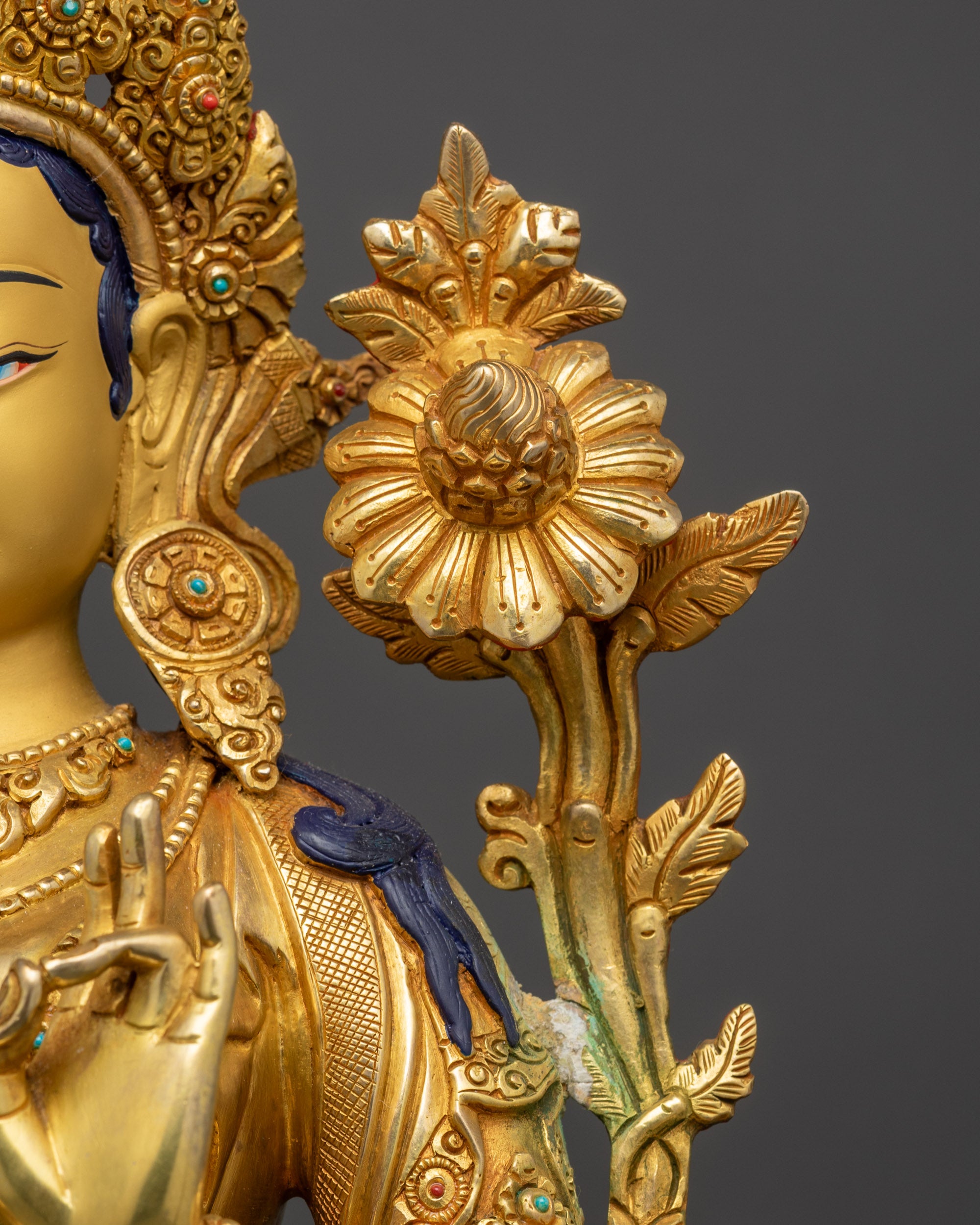 Illuminate Your Sacred Space with Green Tara Sculpture | Nepalese Idol