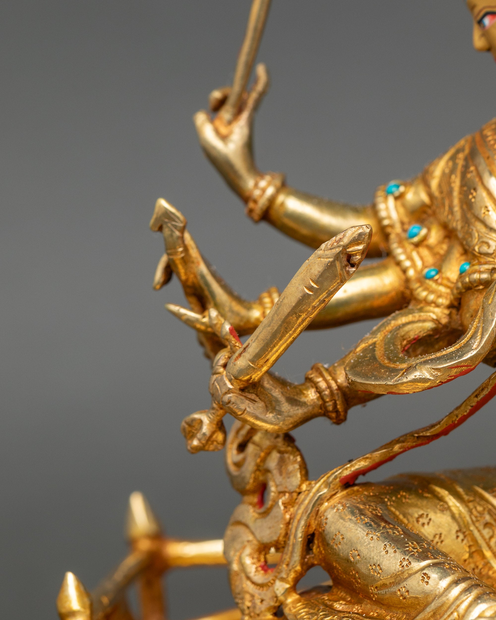 Golden Marichi Statue | Buddhist Goddess of Dawn Sculpture