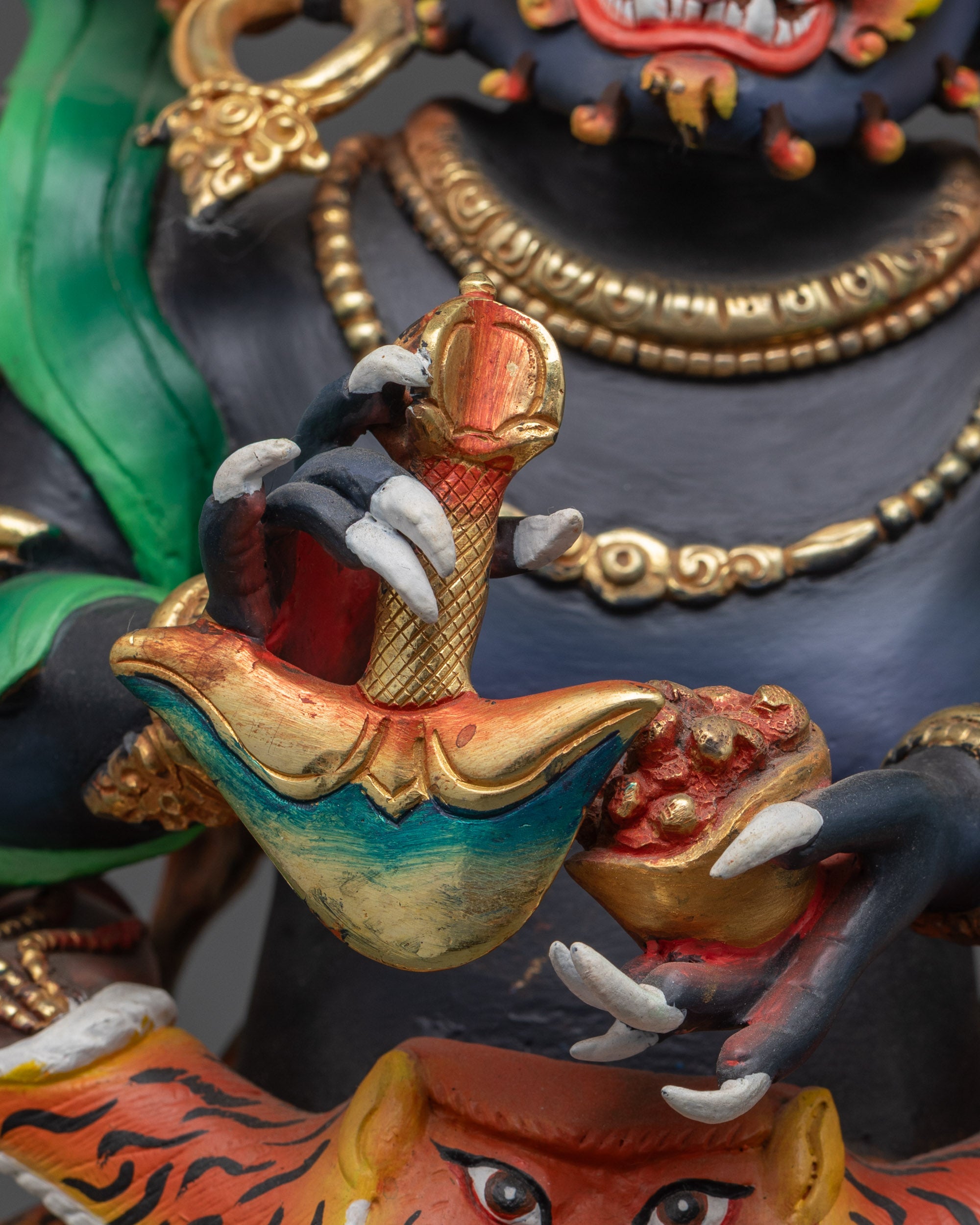 Tibetan Four-Armed Mahakala Statue | Authentic Nepalese Buddhist Art