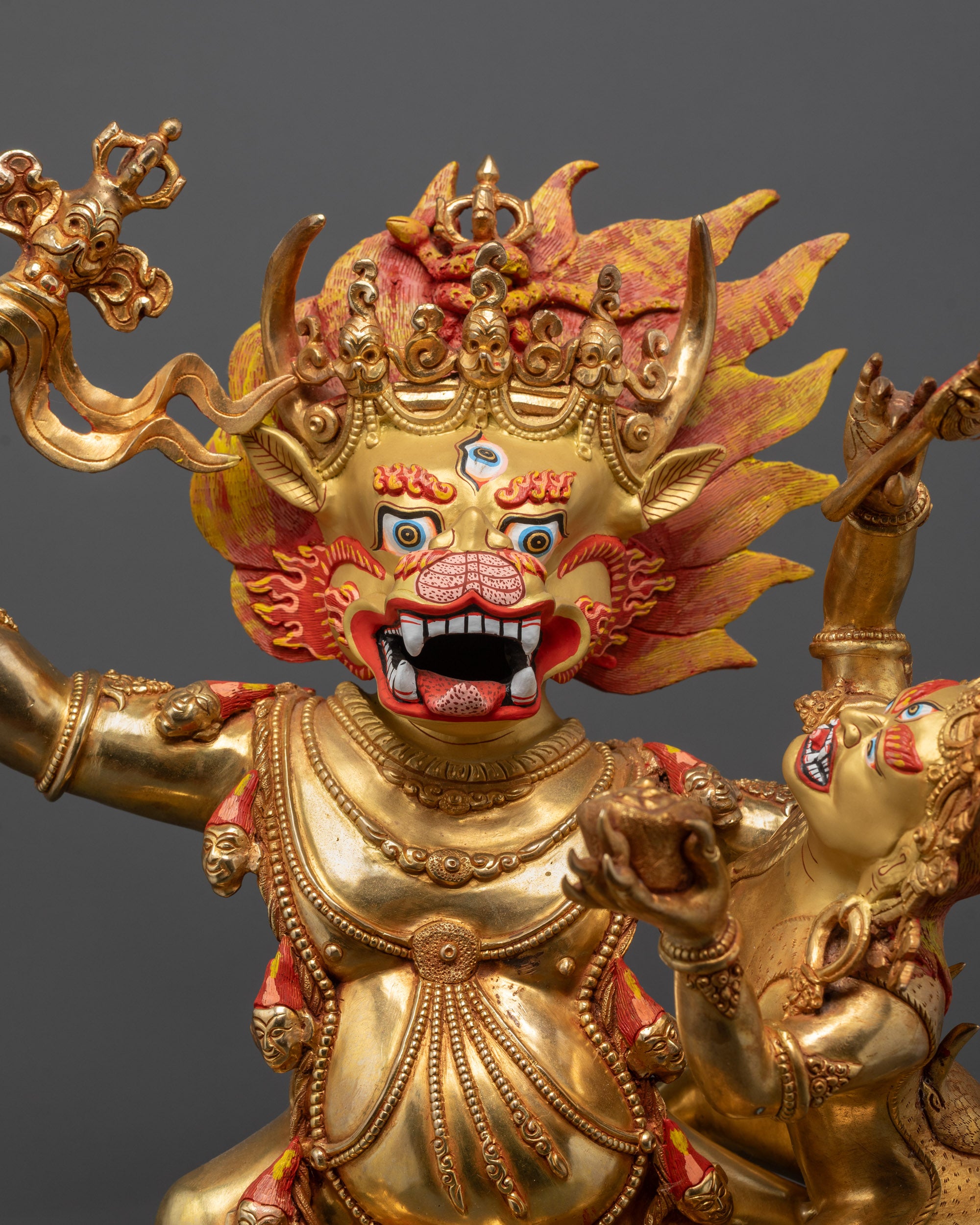 Grand Yamantaka Consort Statue | Wrathful God of Protection