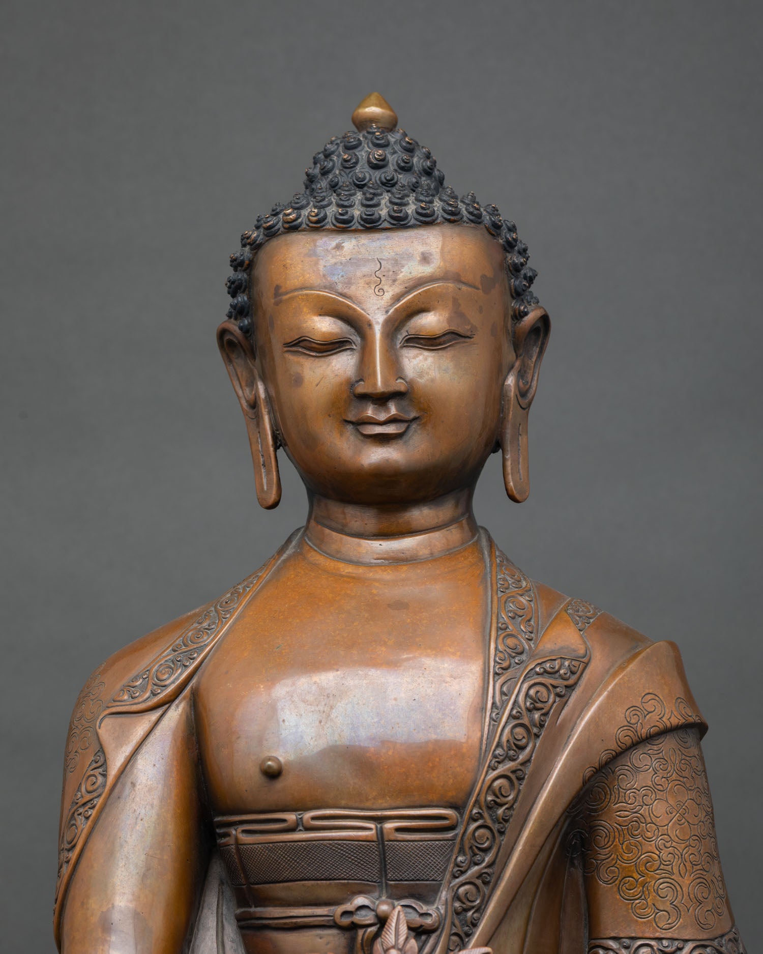 21 Inch Oxidized Copper Medicine Buddha Statue from Nepal