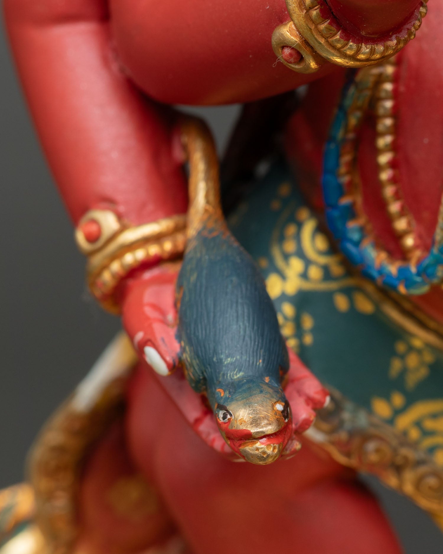 Red Dzambhala Statue | Tibetan Guardian of Wealth