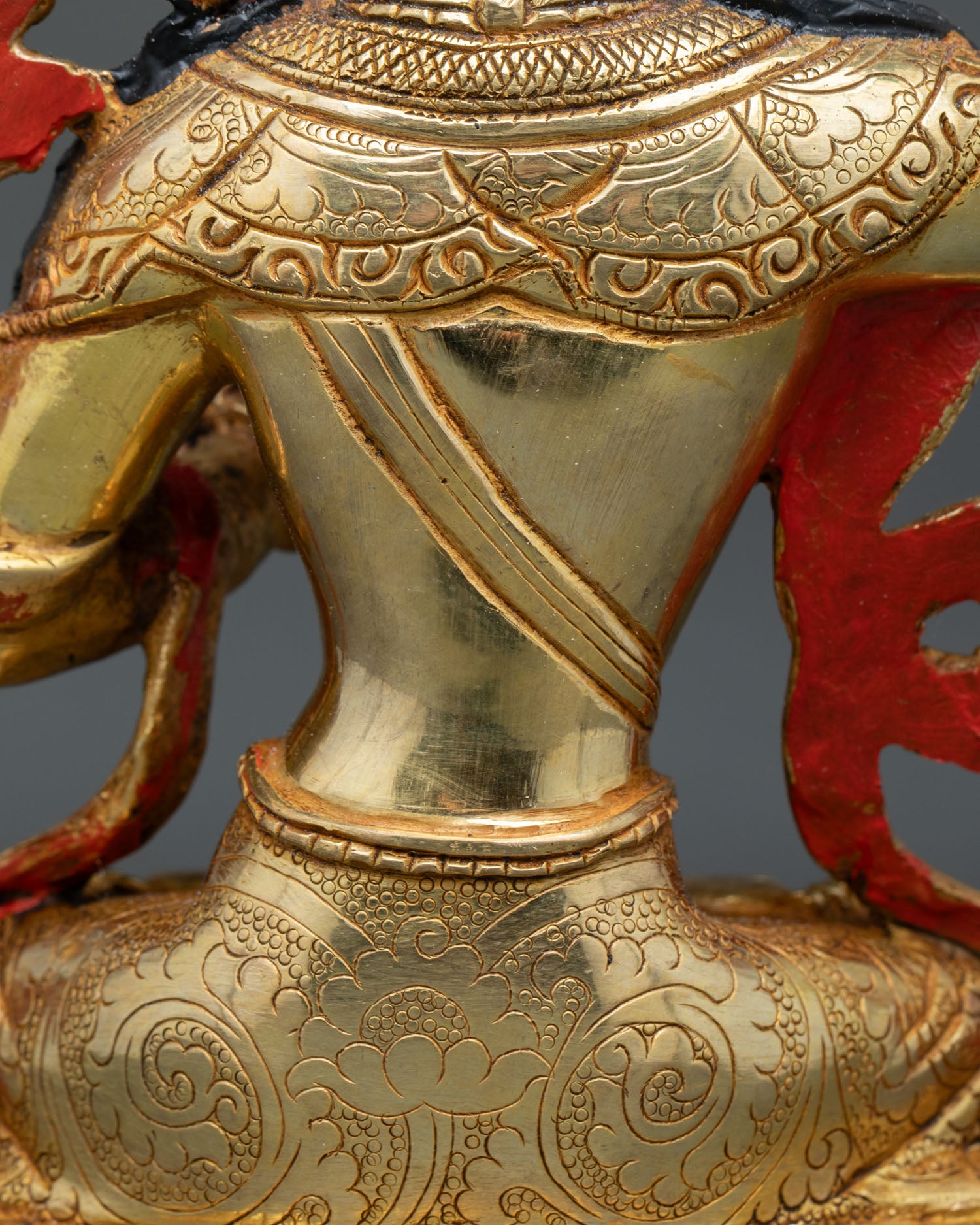 Manjushri Statue in Gold Finish | Authentic Buddhist Art from Nepal