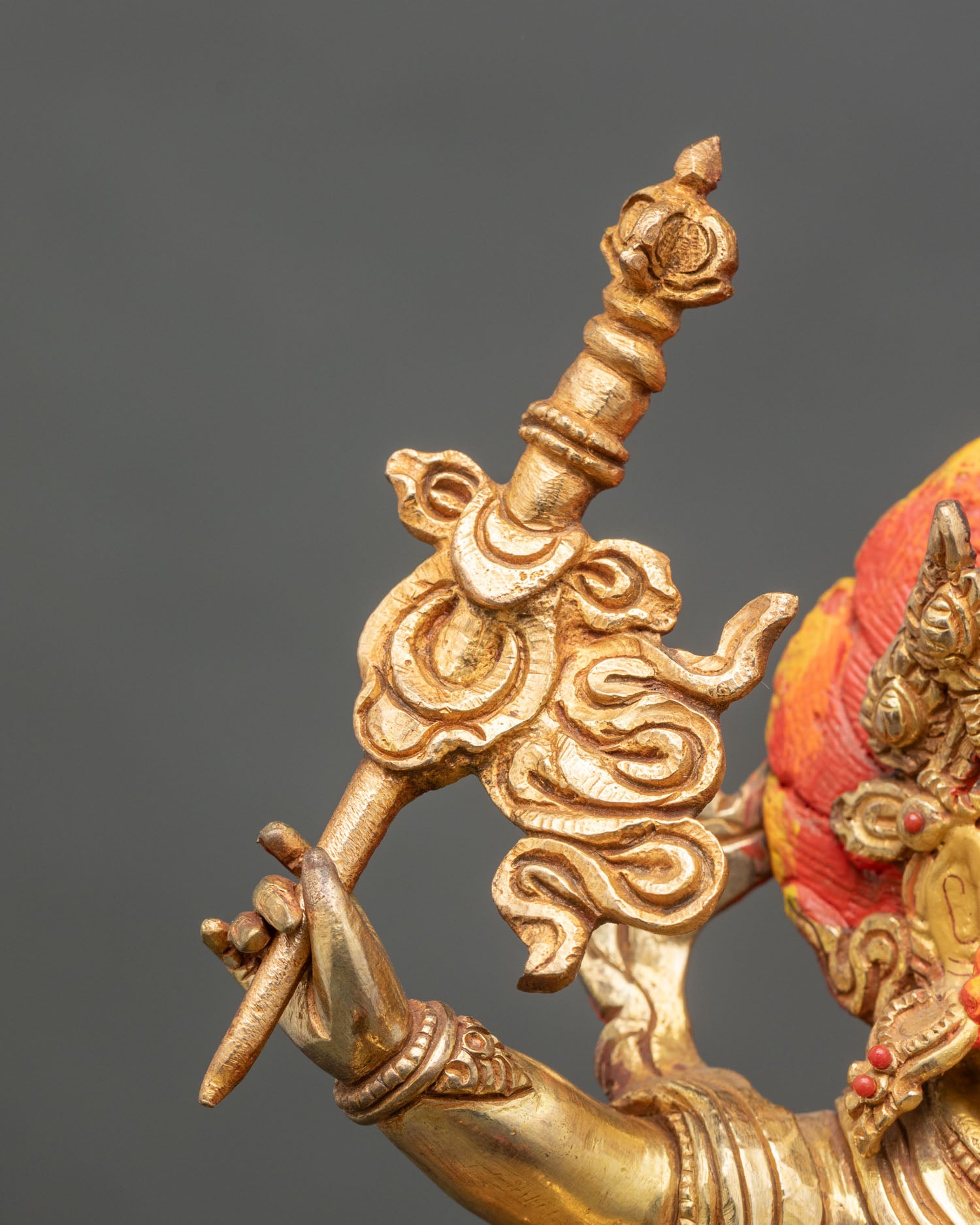 White Dzambhala Statue | 24K Gold Wealth Deity from Nepal