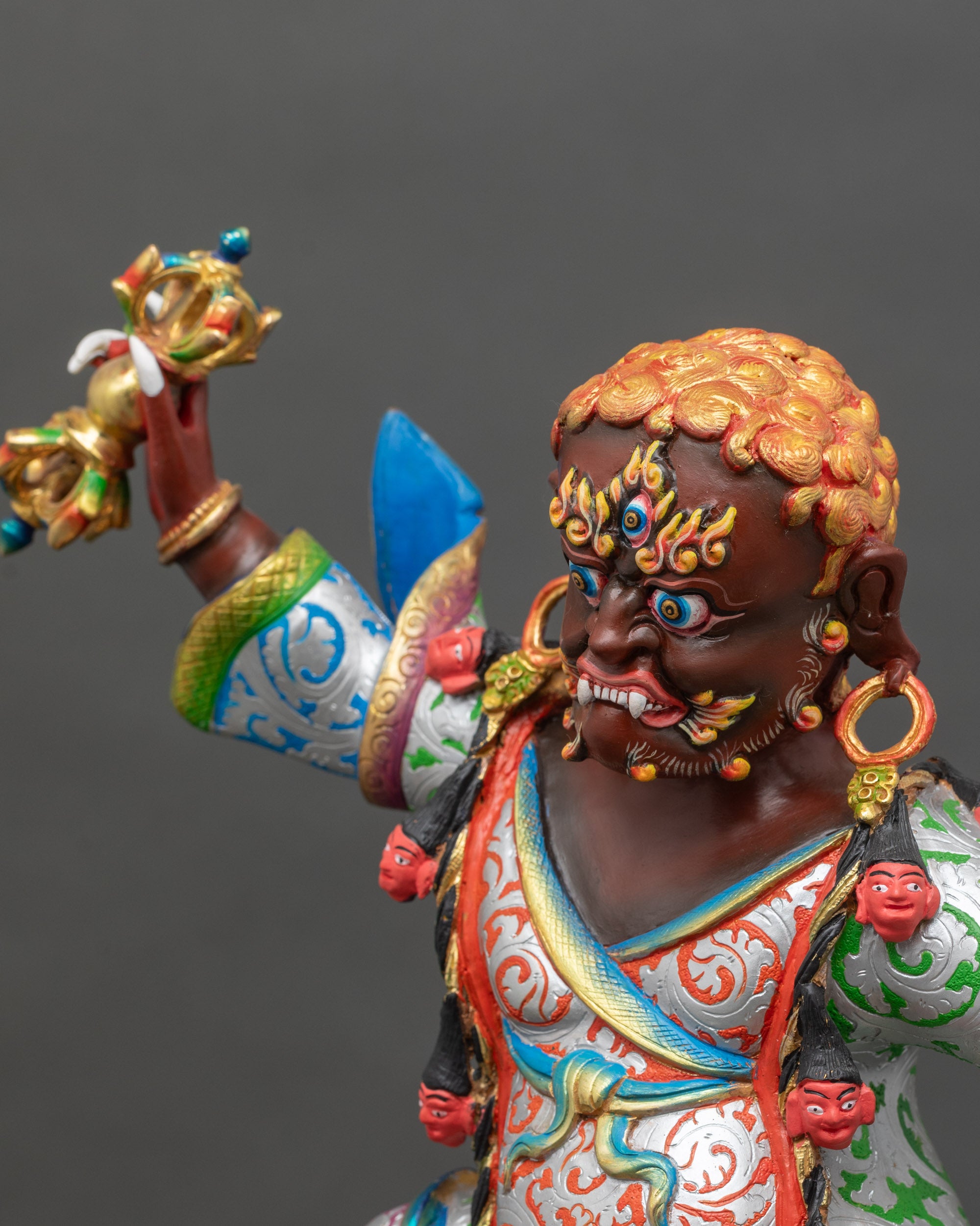 Vibrant Dorje Drolo Statue | Padmasambhava Wrathful Form Artwork
