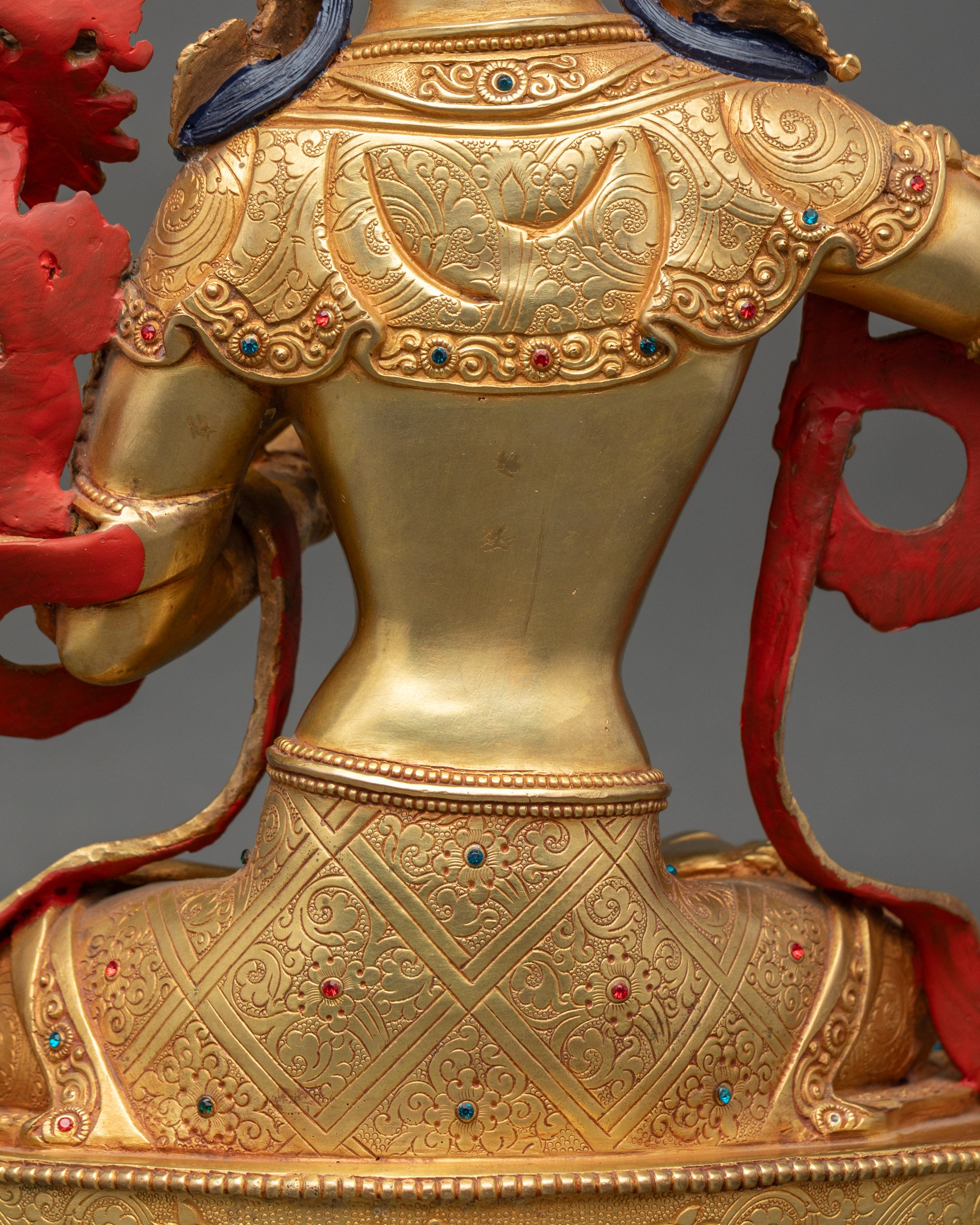 Manjushri with Flaming Sword - Sacred Buddhist Wisdom Sculpture