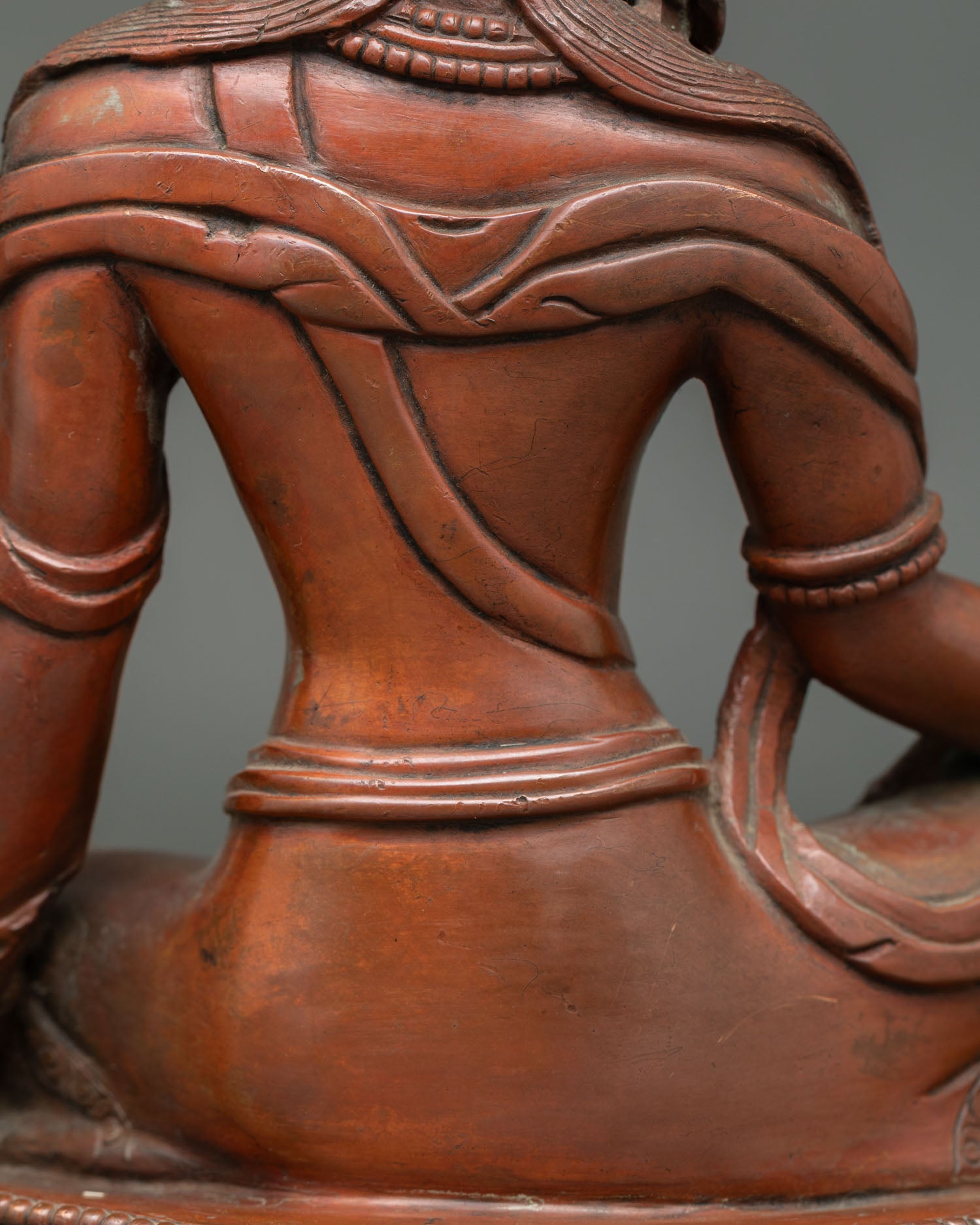 Elegant Lokeshvara Statue | Oxidized Copper Buddhist Sculpture
