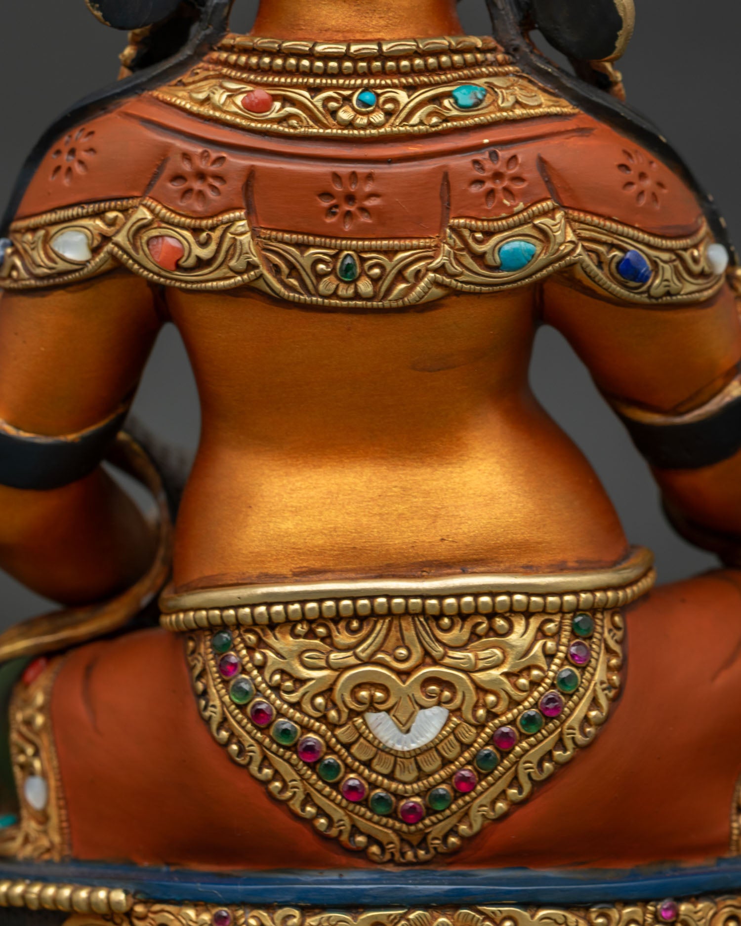 Adorable Gold Dzambhala Statue | Hand-Painted Buddhist Icon