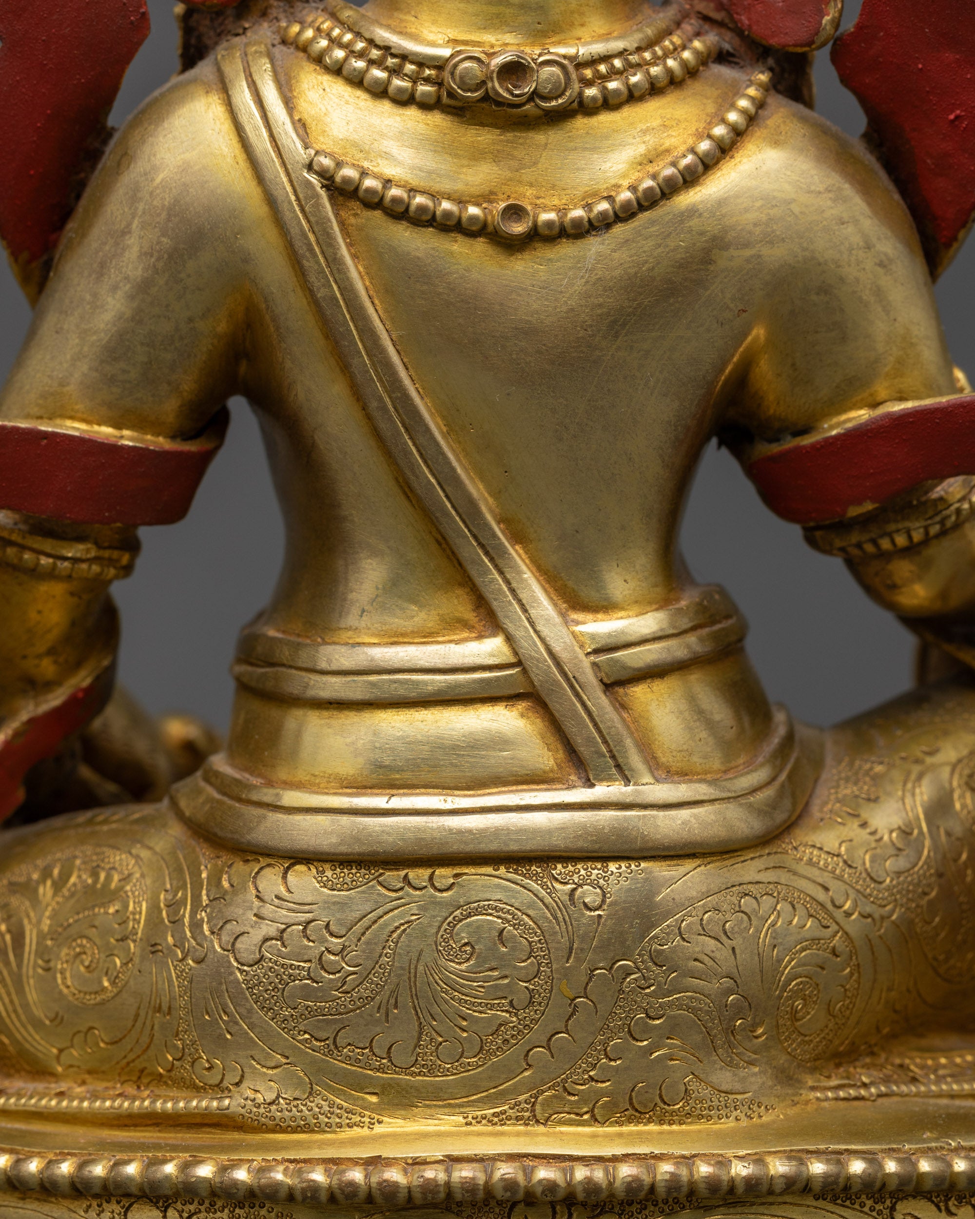 Embrace Abundance with Gold-Gilded Dzambhala Statue | Wealth God Idol