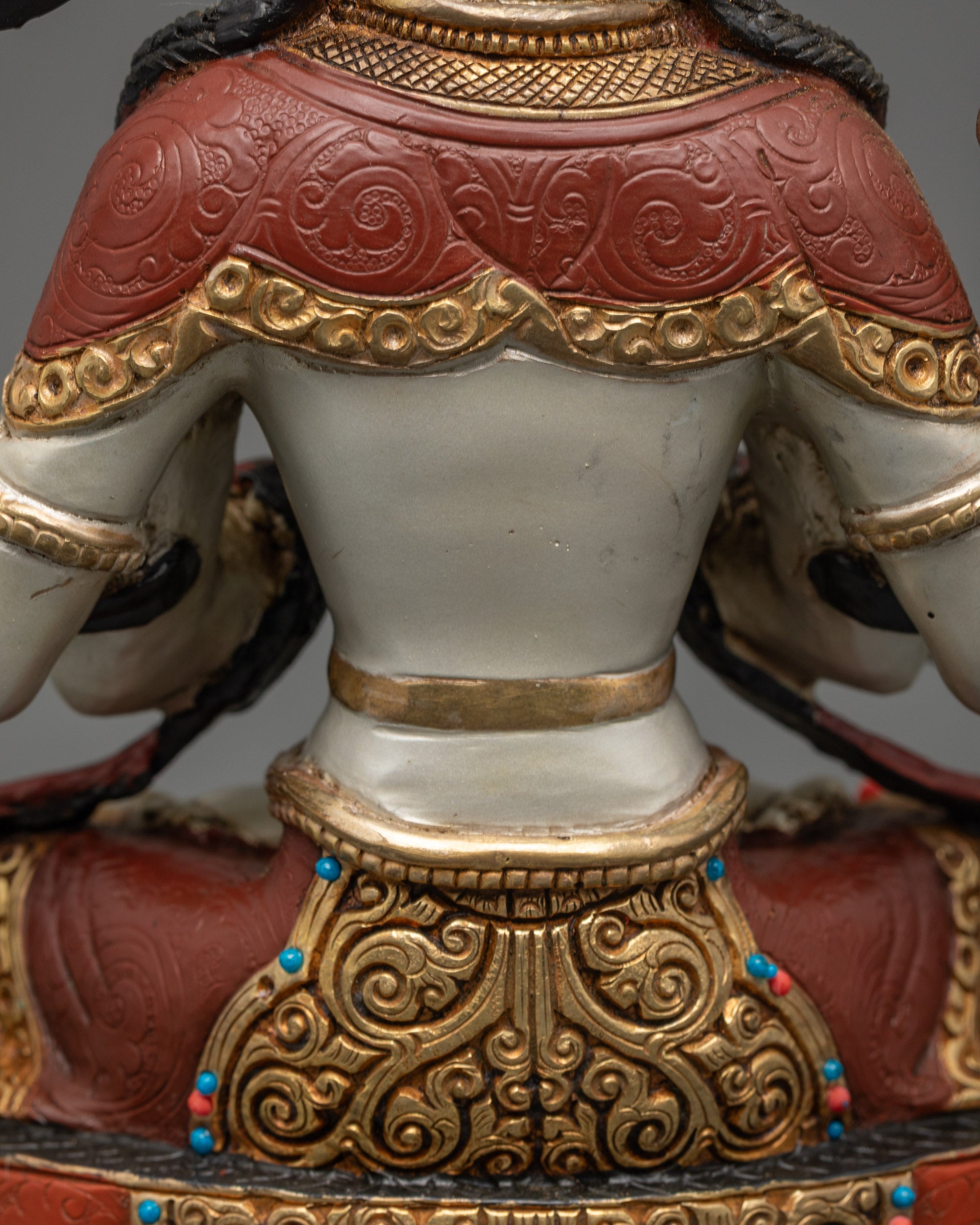 Tibetan Four Armed Handcrafted Chenrezig Statue