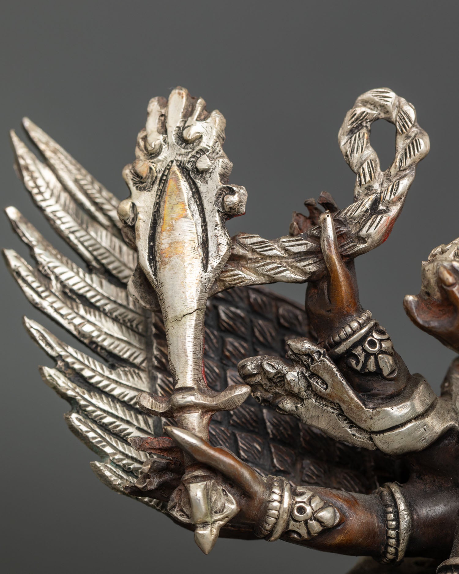 Wrathful Hayagriva Statue | Handmade Oxidized Copper Sculpture