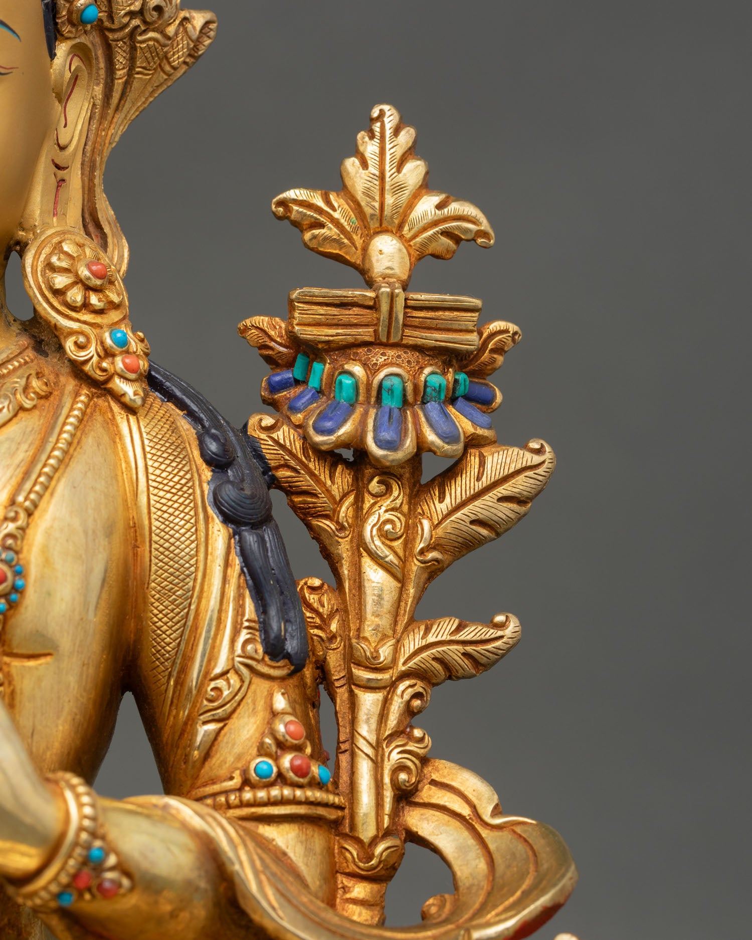 Manjushri Statue – Handcrafted 24K Gold Gilded Buddhist Art