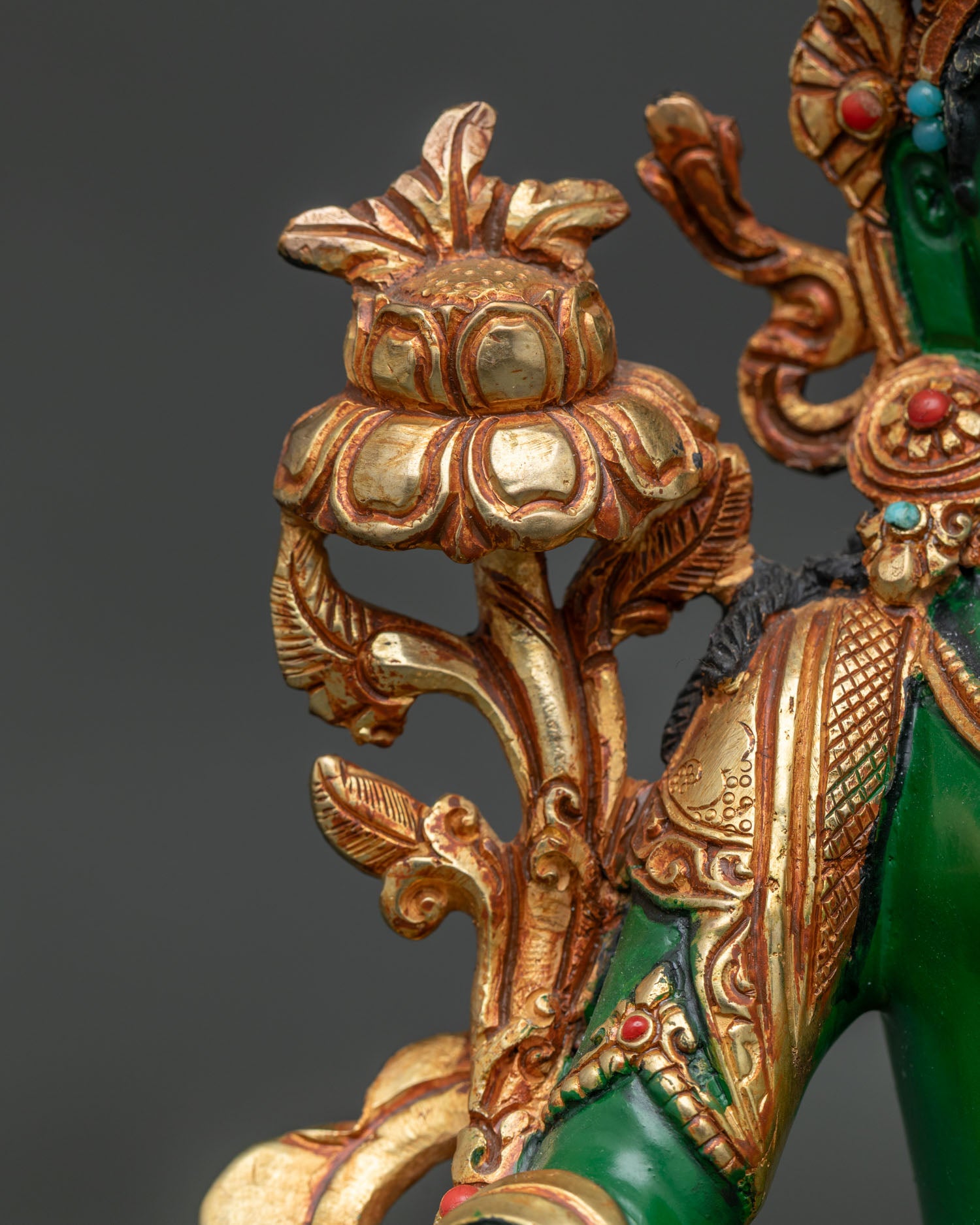 Green Tara Statue | Handmade Newari Craftsmanship