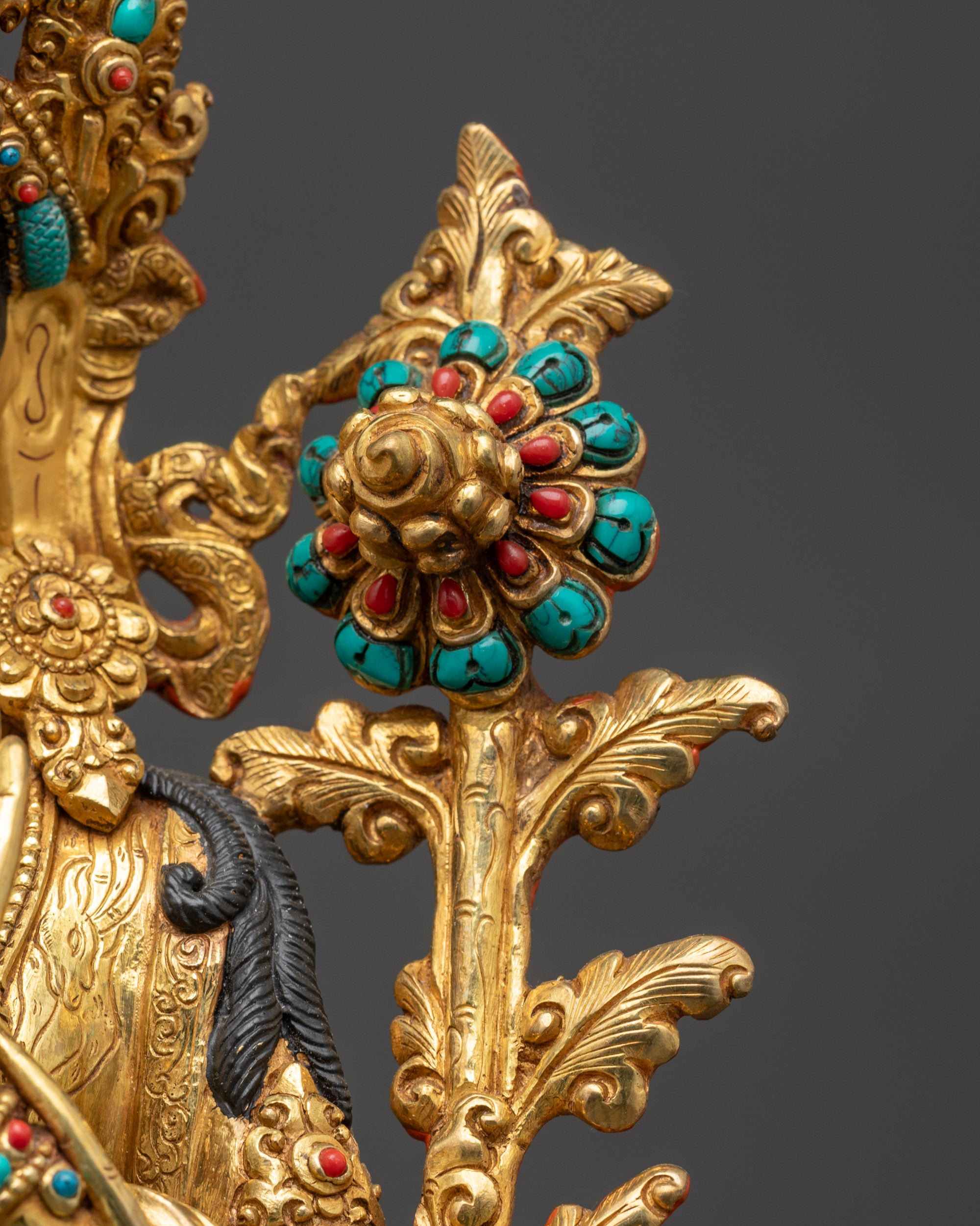 Standing Chenrezig Statue | Gold Fire-Gilded Avalokiteshvara Sculpture