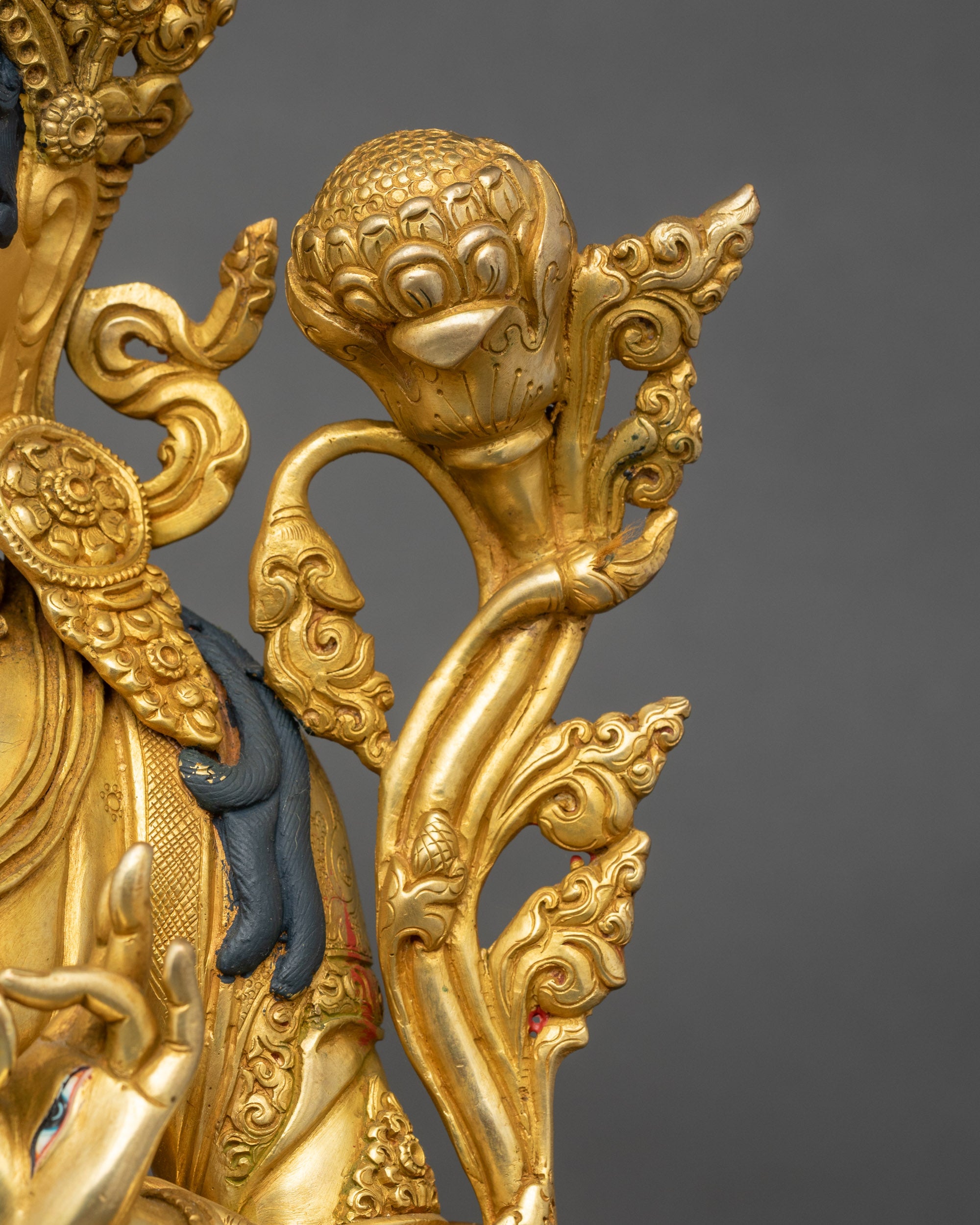 Drolma Karmo Copper Sculpture | Seven-Eyed Tara Statue from Nepal