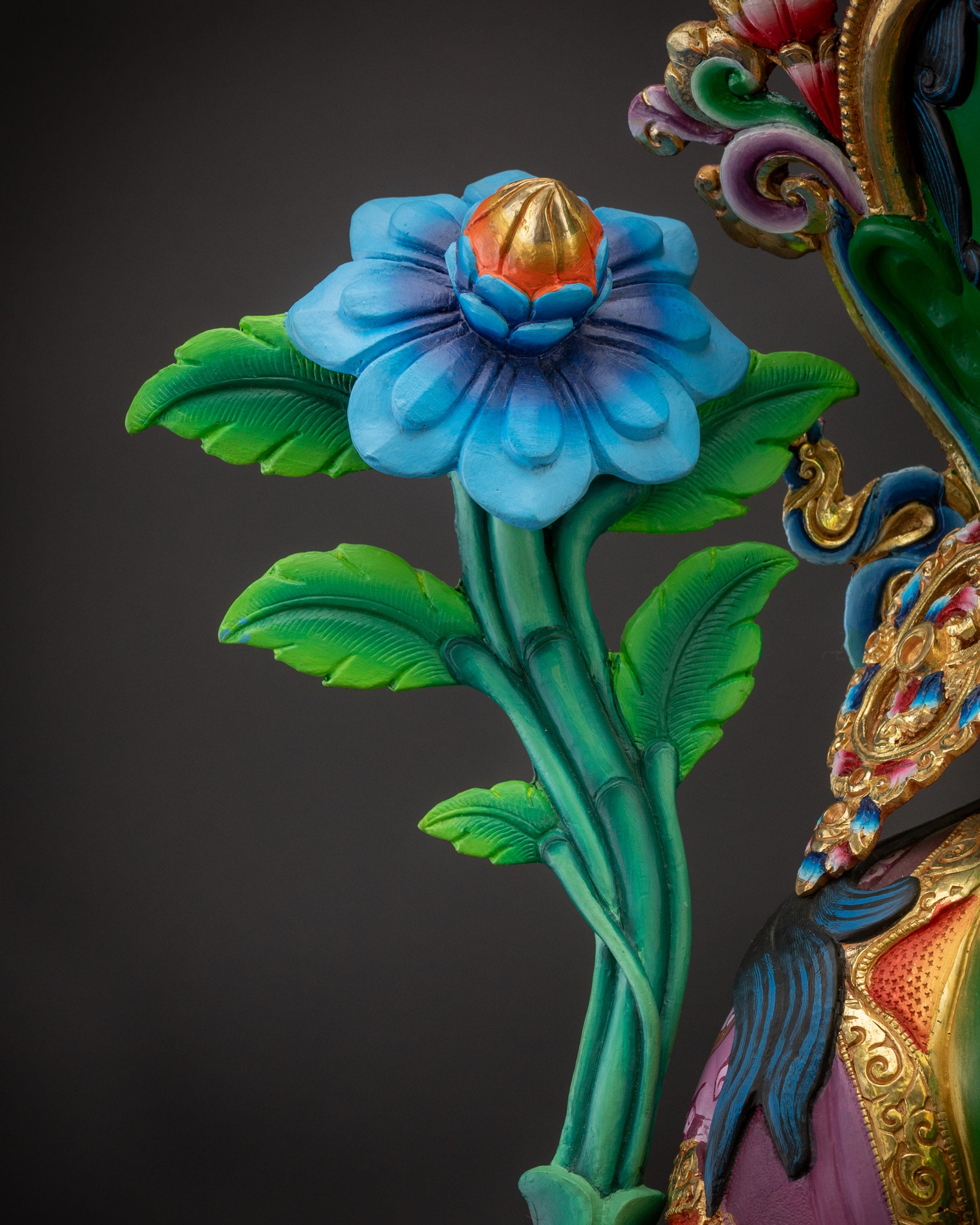 Blessed Green Tara Seated in Throne | Traditional handicraft Nepalese Statue