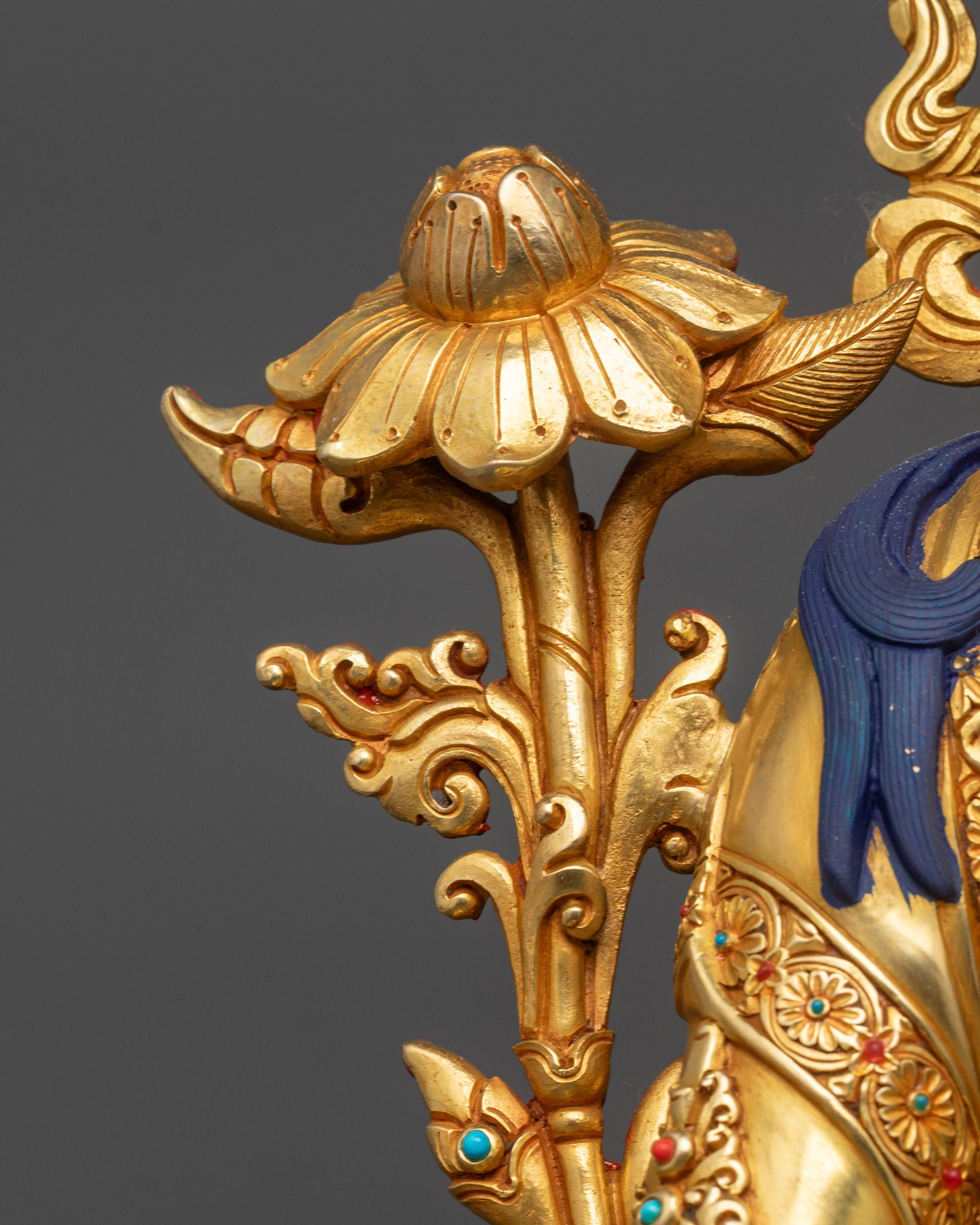 Gold Fire-Gilded White Tara Sculpture | Goddess of Long Life & Healing