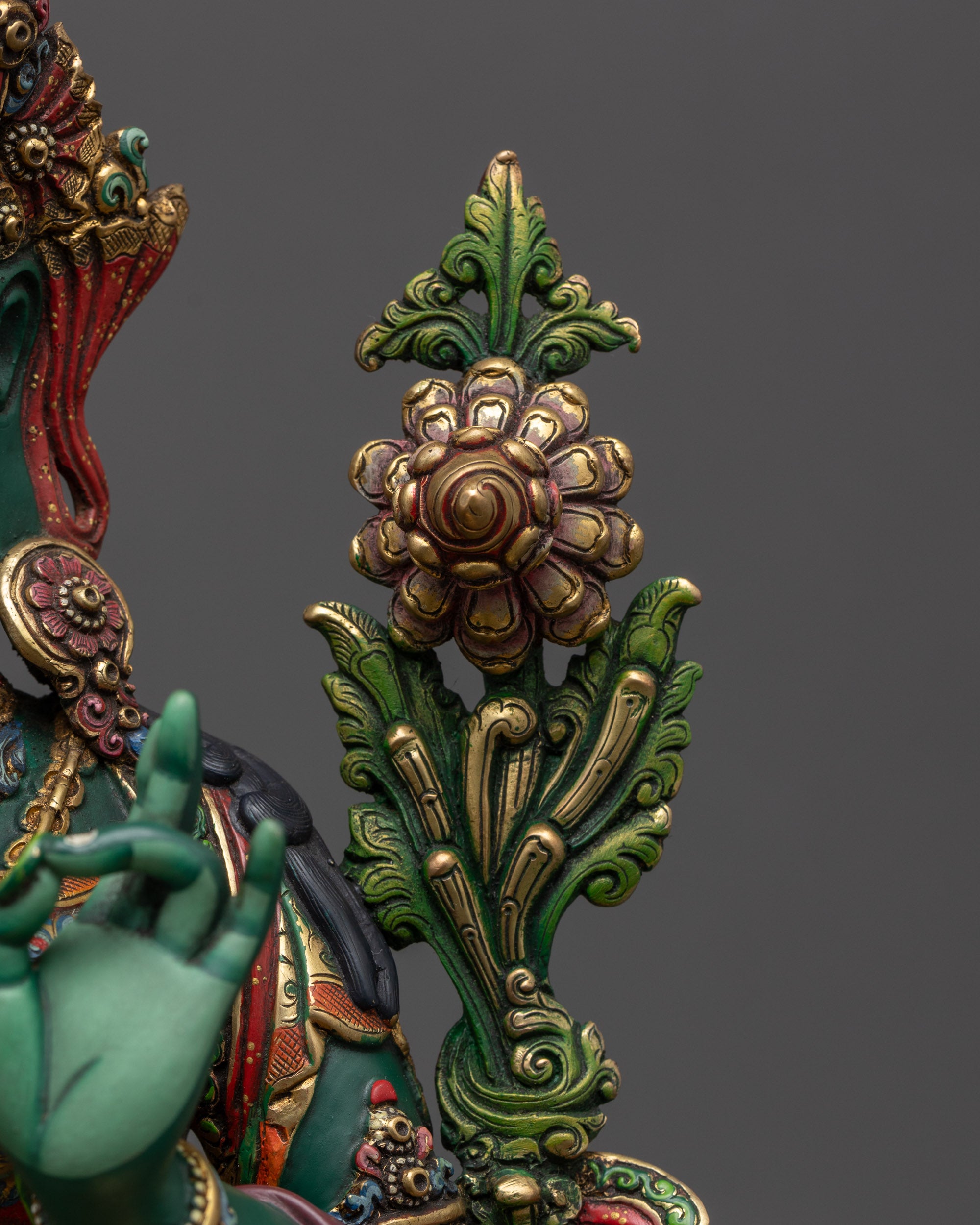 Premium Compassionate Green Tara Statue | Nepalese Buddhist Goddess