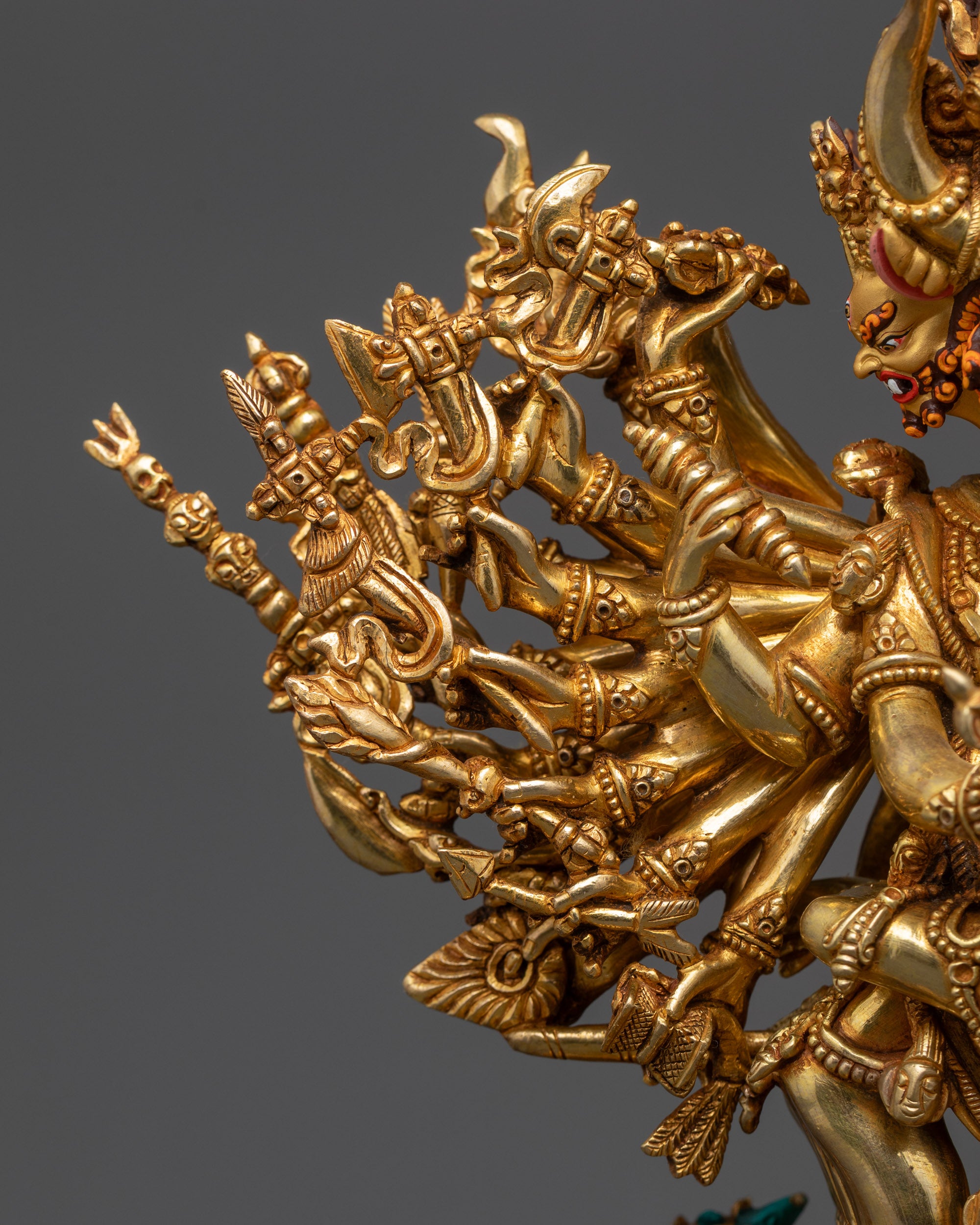 Fierce Wrathful Deity Yamantaka Statue with his Yab-Yum | Buddhist Art