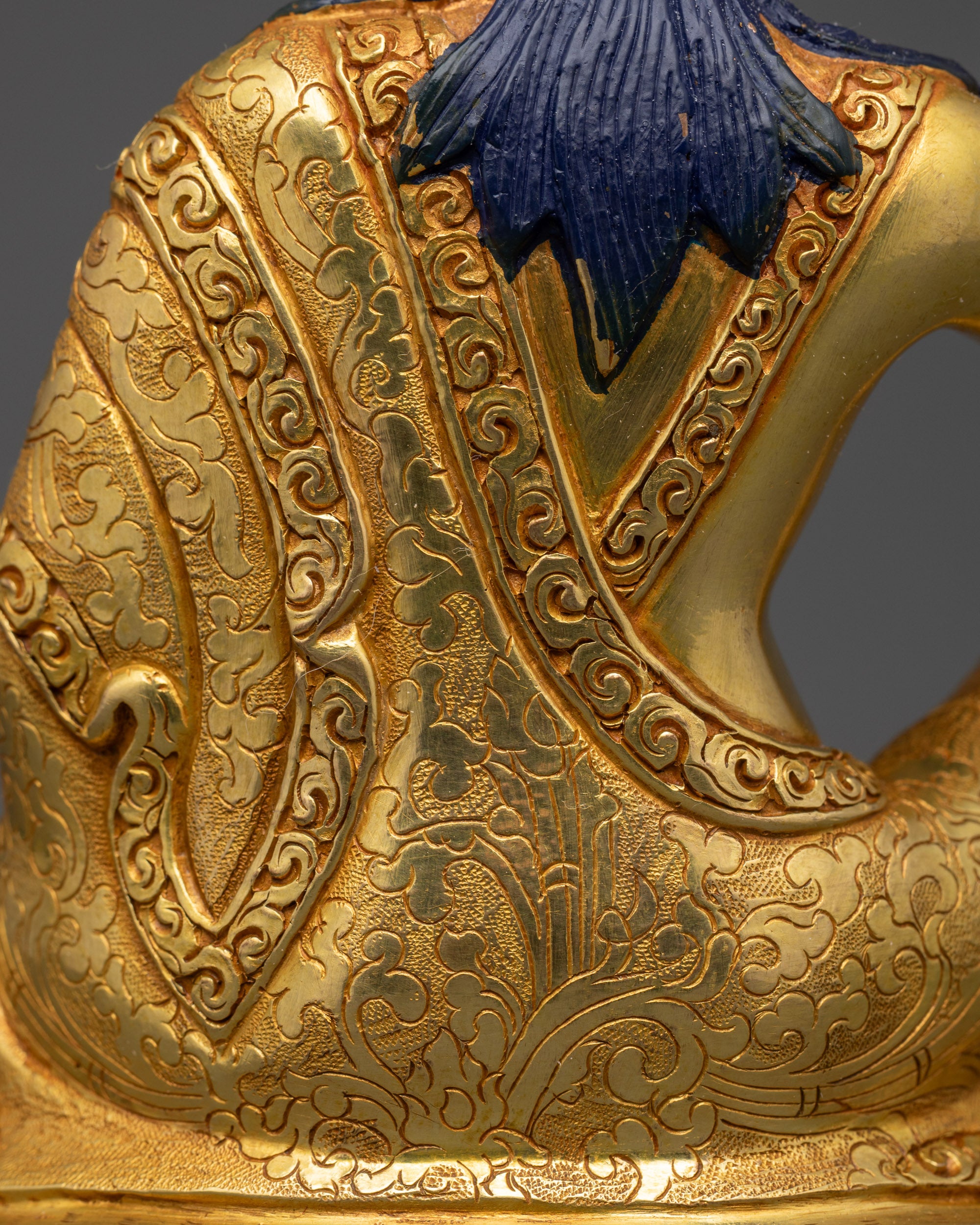 Milarepa Statue | Gold Fire-Gilded Tibetan Sage for Spiritual Spaces