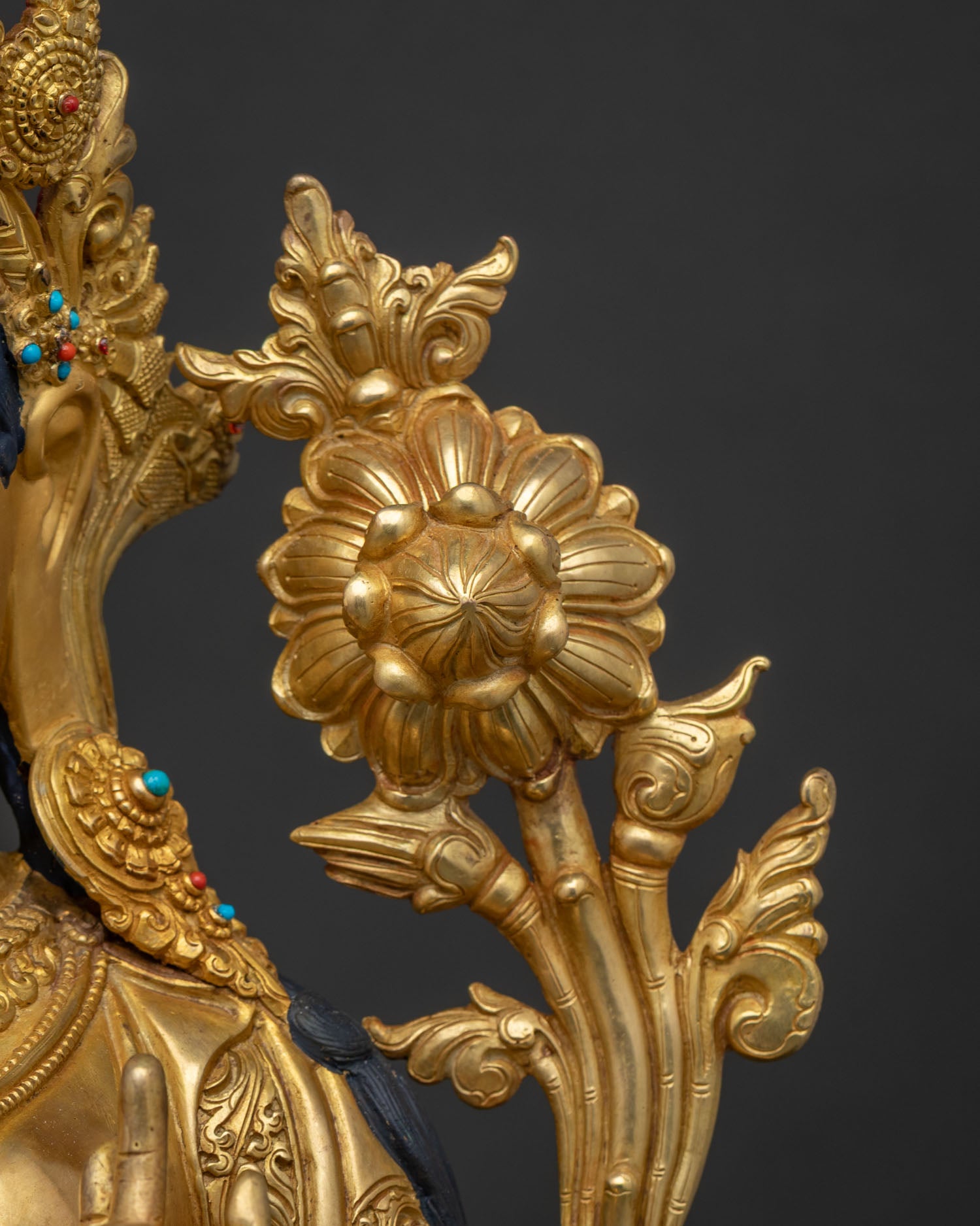 Sacred Green Tara Statue | Traditional Newari Buddhist Artwork