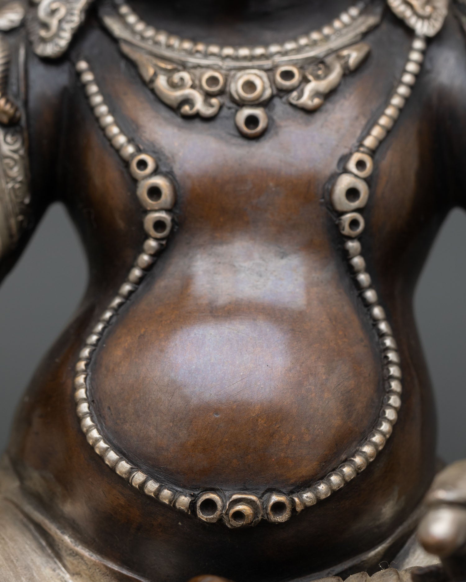 Yellow Dzambhala Statue for Fortune | Oxidized Copper Sculpture