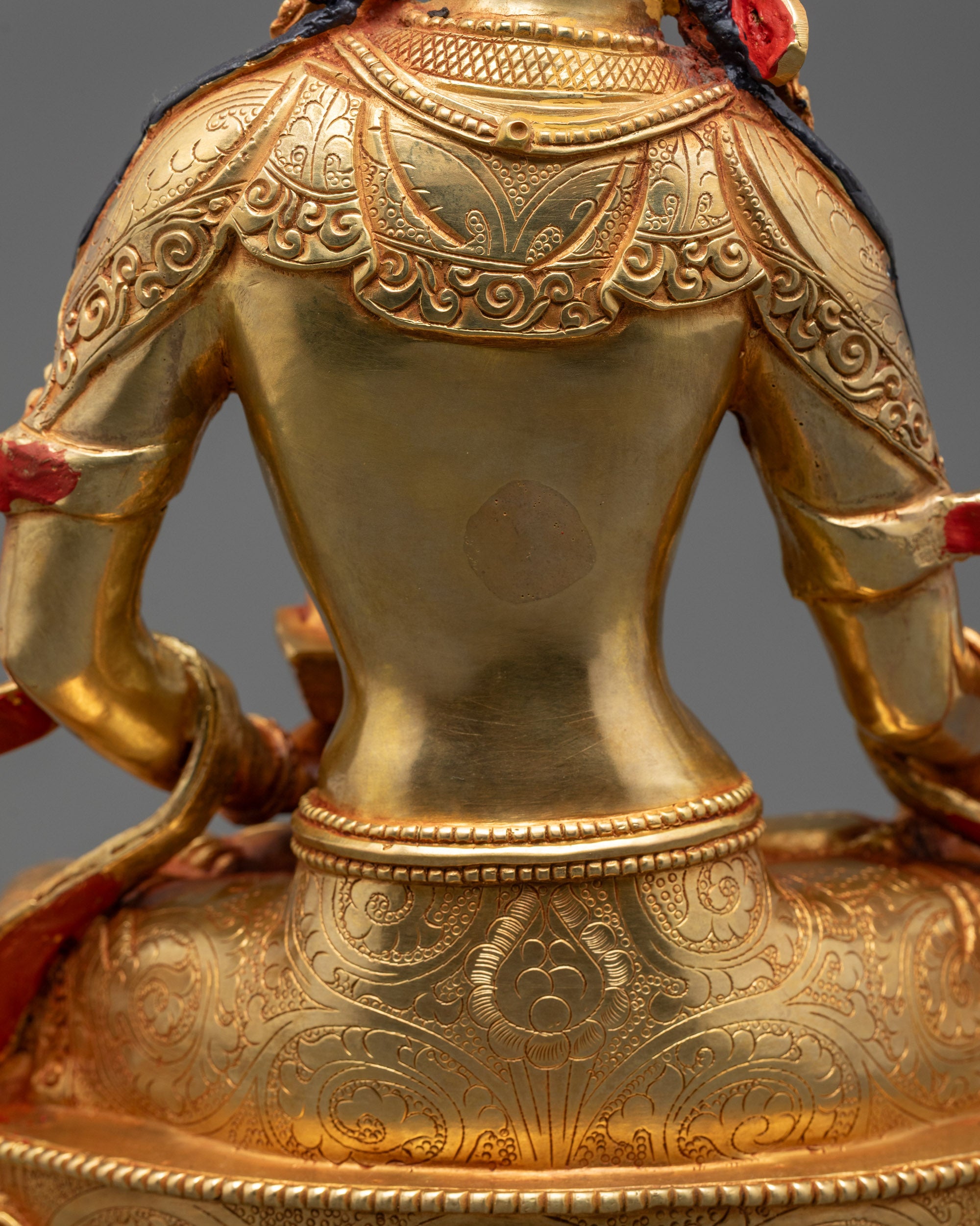 Gold-Gilded Ksitigarbha Statue | Traditional Buddhist Art from Nepal