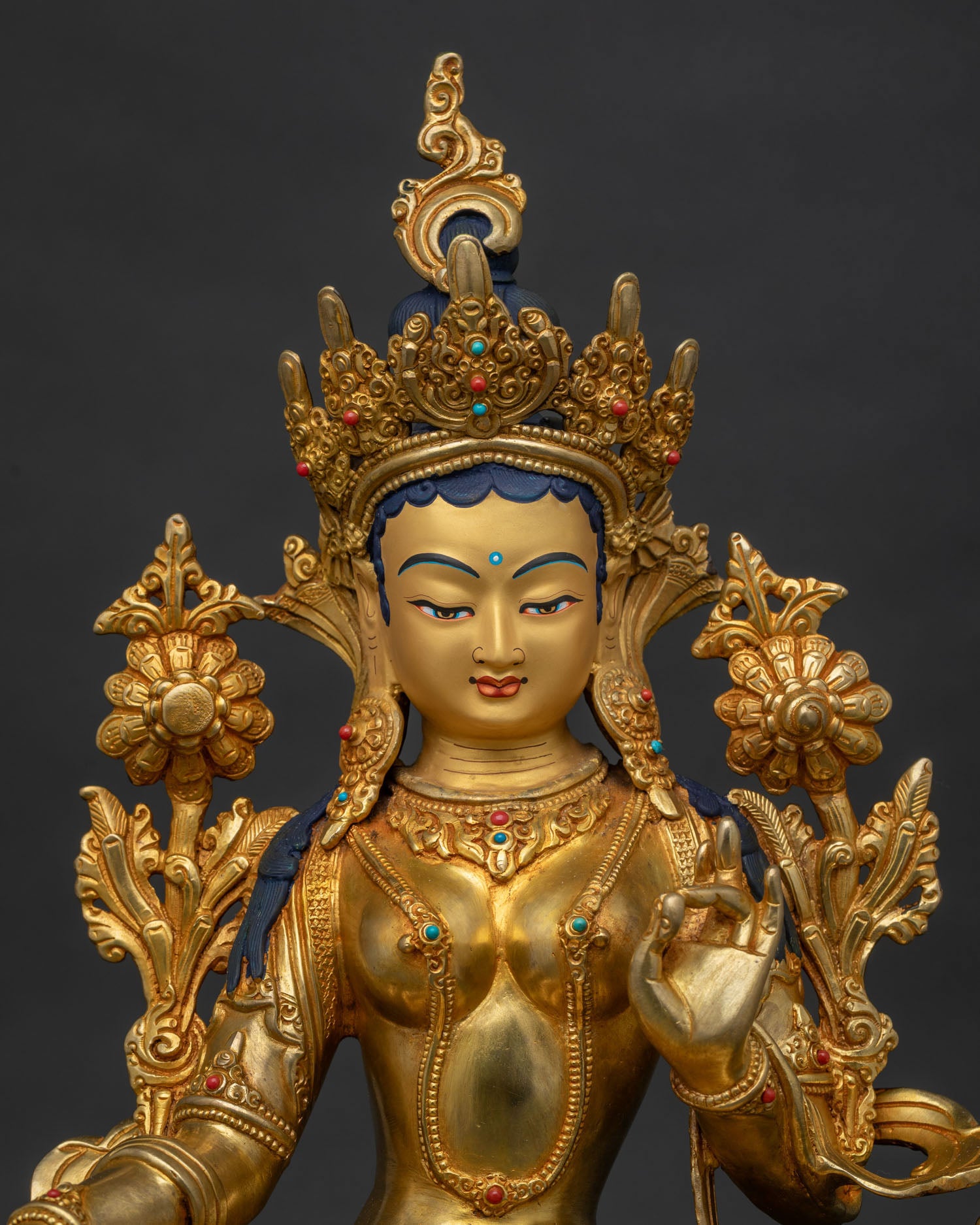 Green Tara with Throne