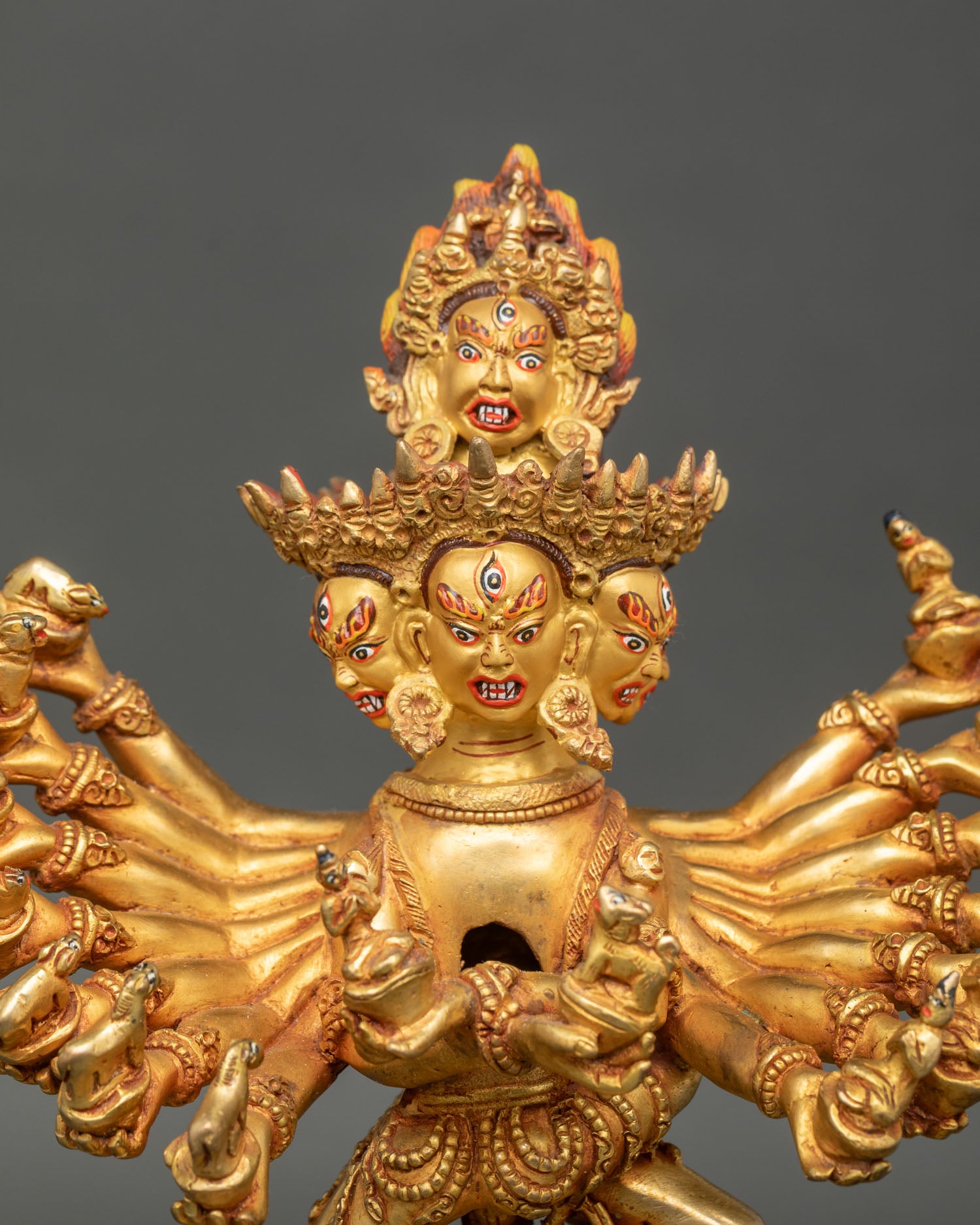 Hevajra Statue | Traditional 24K Gold Gilded Buddhist Art
