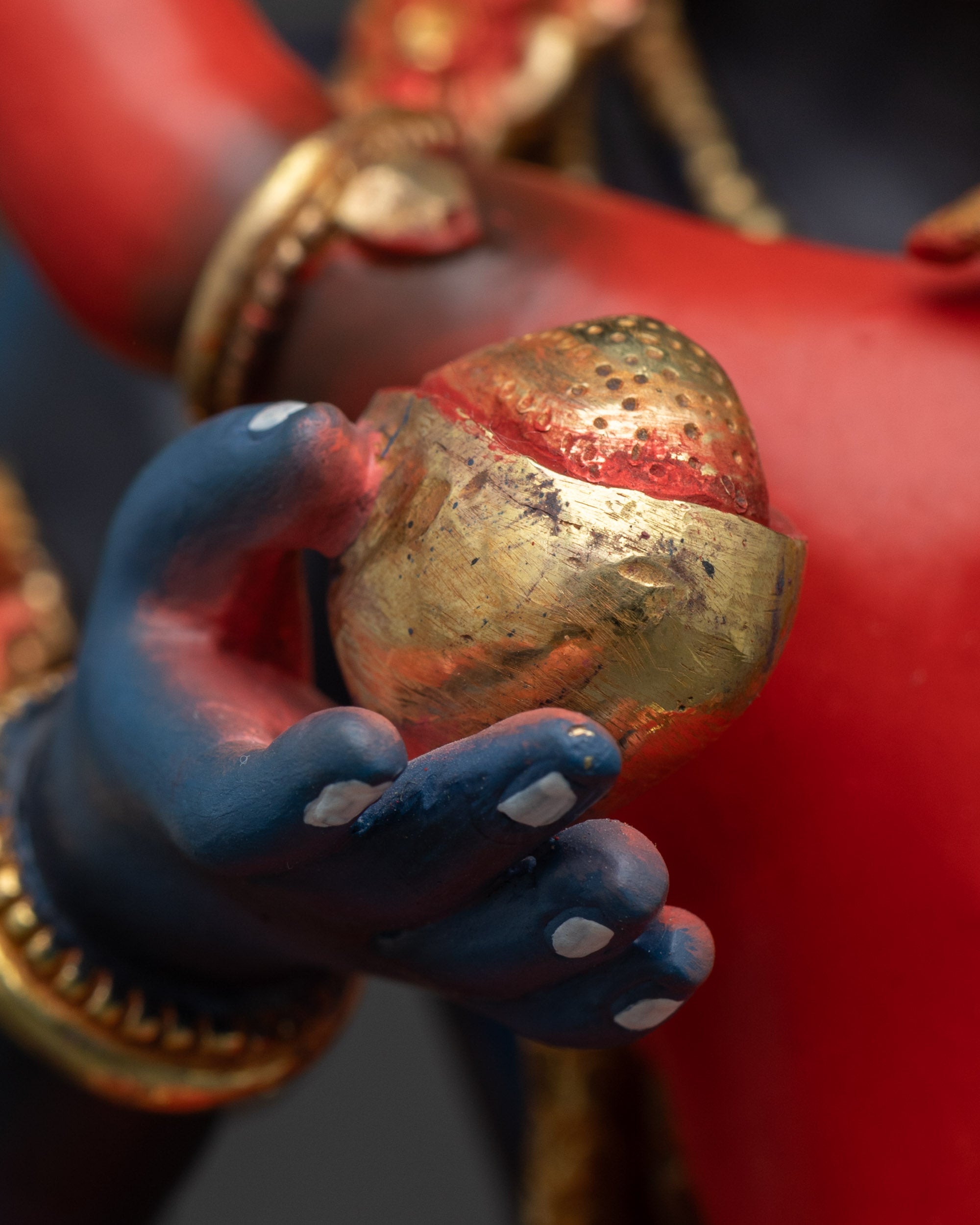 Colorful Black Dzambhala Statue | Protector of Wealth & Prosperity