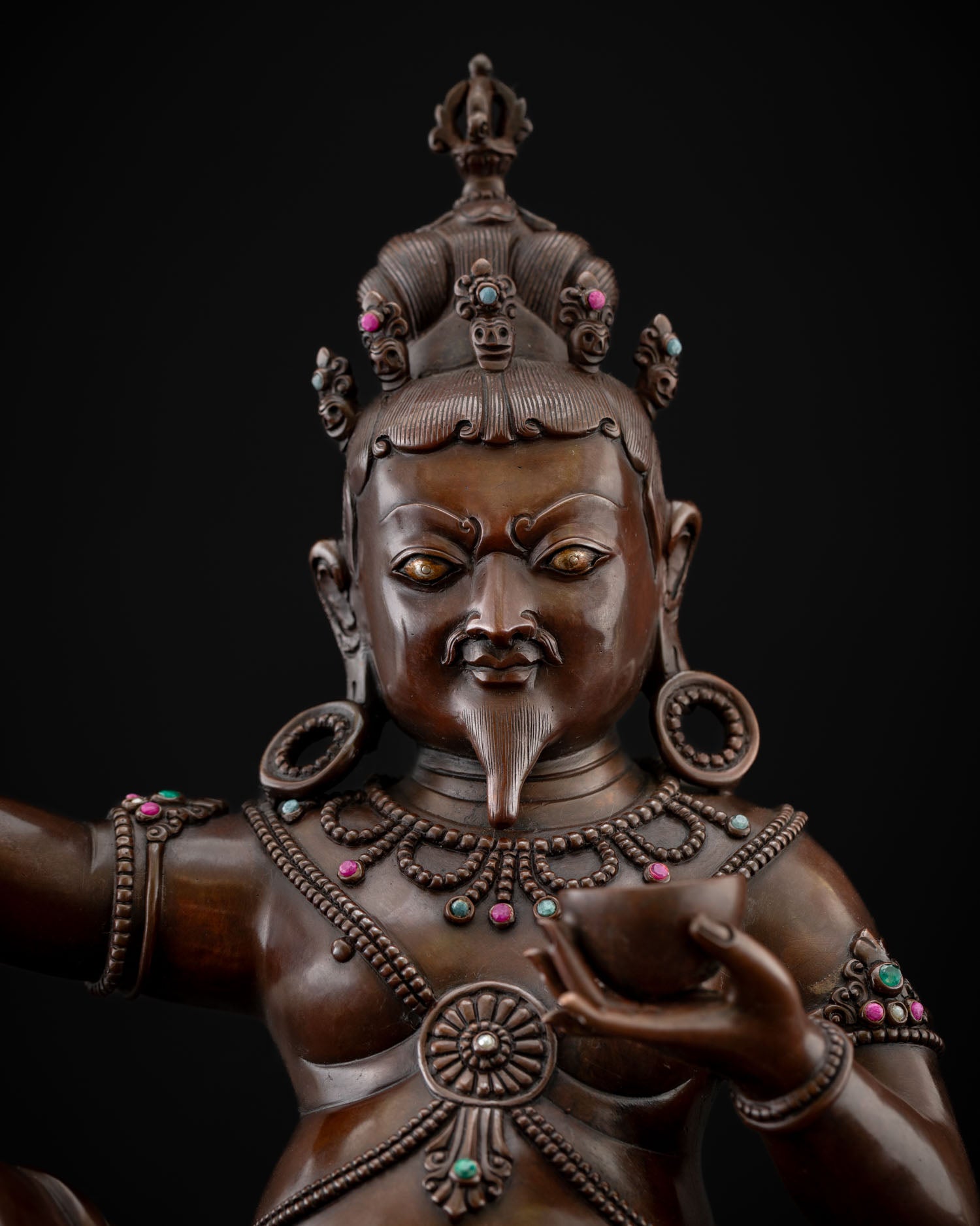 Mahasiddha Virupa Statue – Oxidized Copper Enlightened Yogi Sculpture