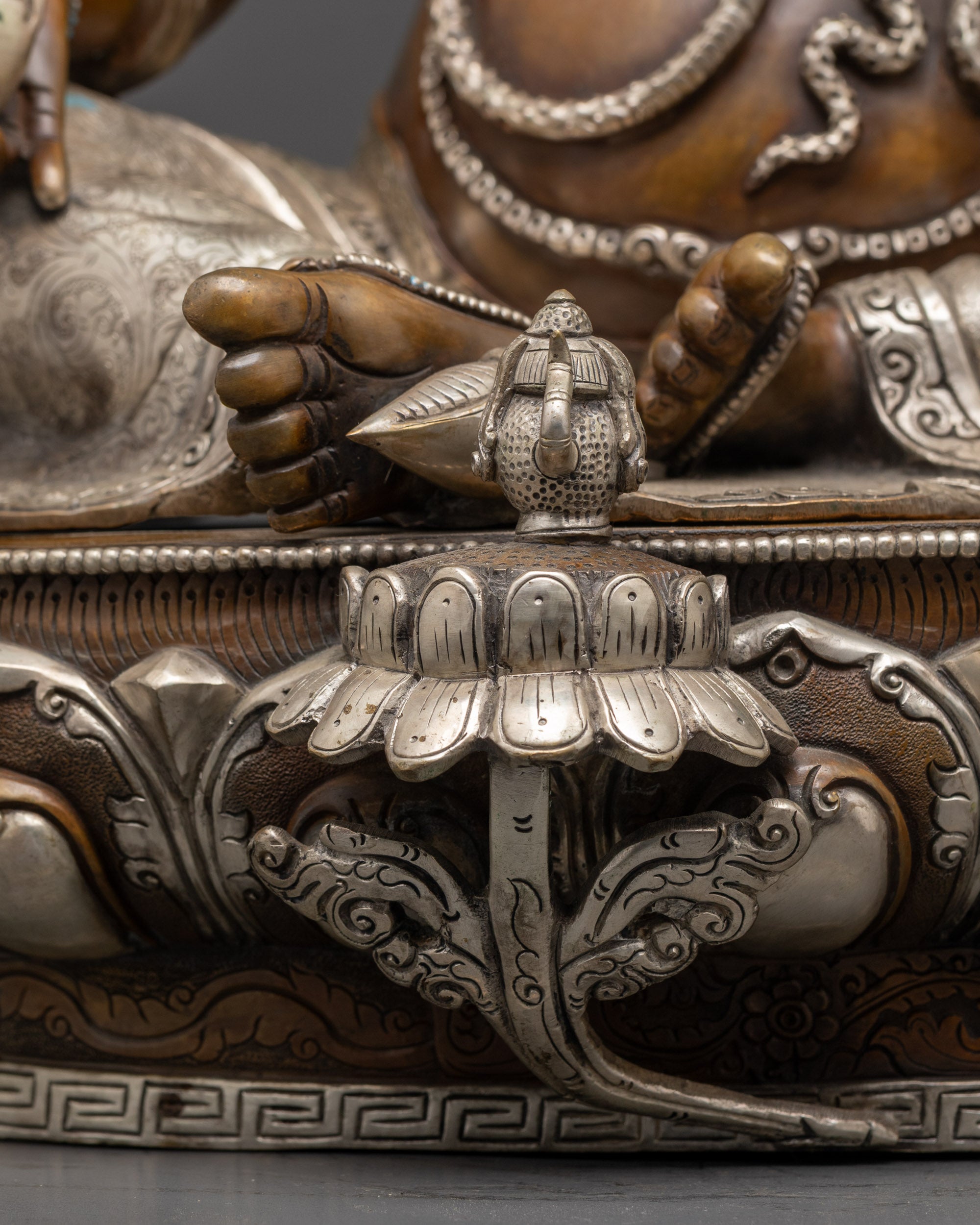 Vajrayana Dzambhala Sculpture | 24K Gold-Gilded Face of Wealth God Jambhala