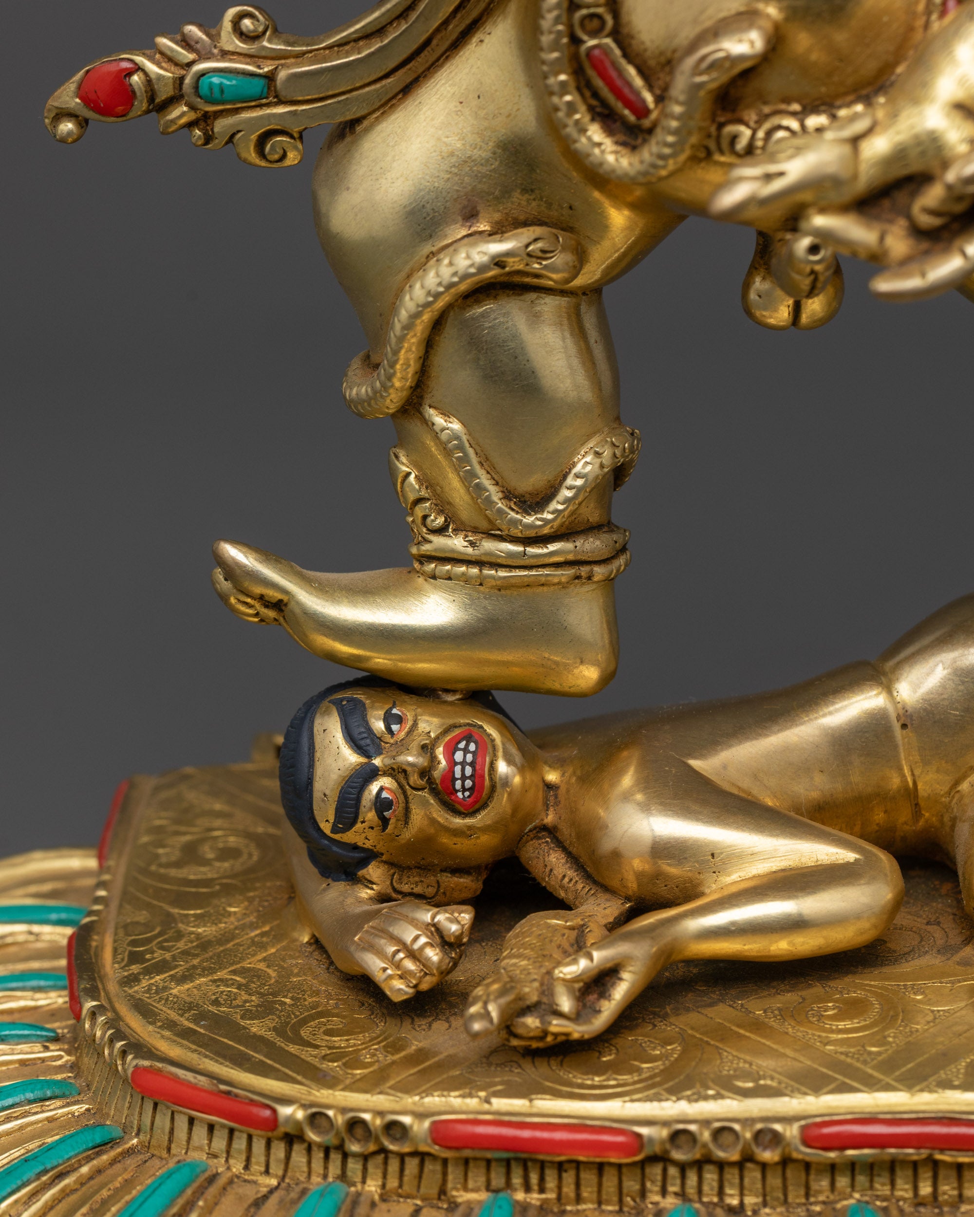 Exquisite 24K Gold-Gilded Black Dzambhala Statue | Deity of Wealth